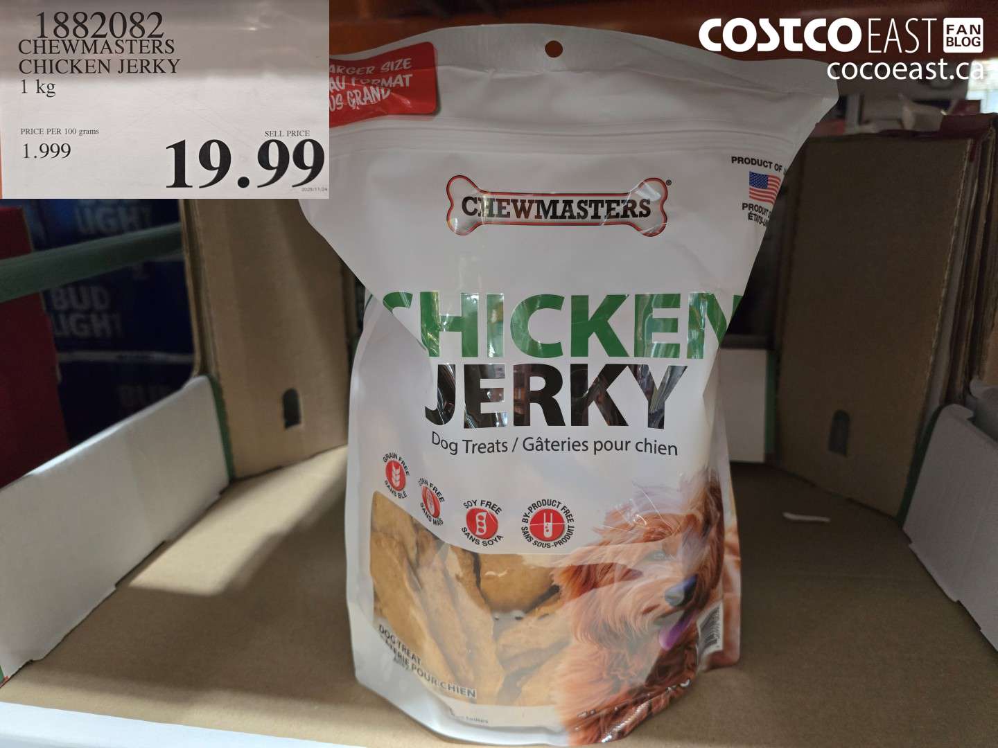 1882082 CHEWMASTERS CHICKEN JERKY 1 kg $19.99