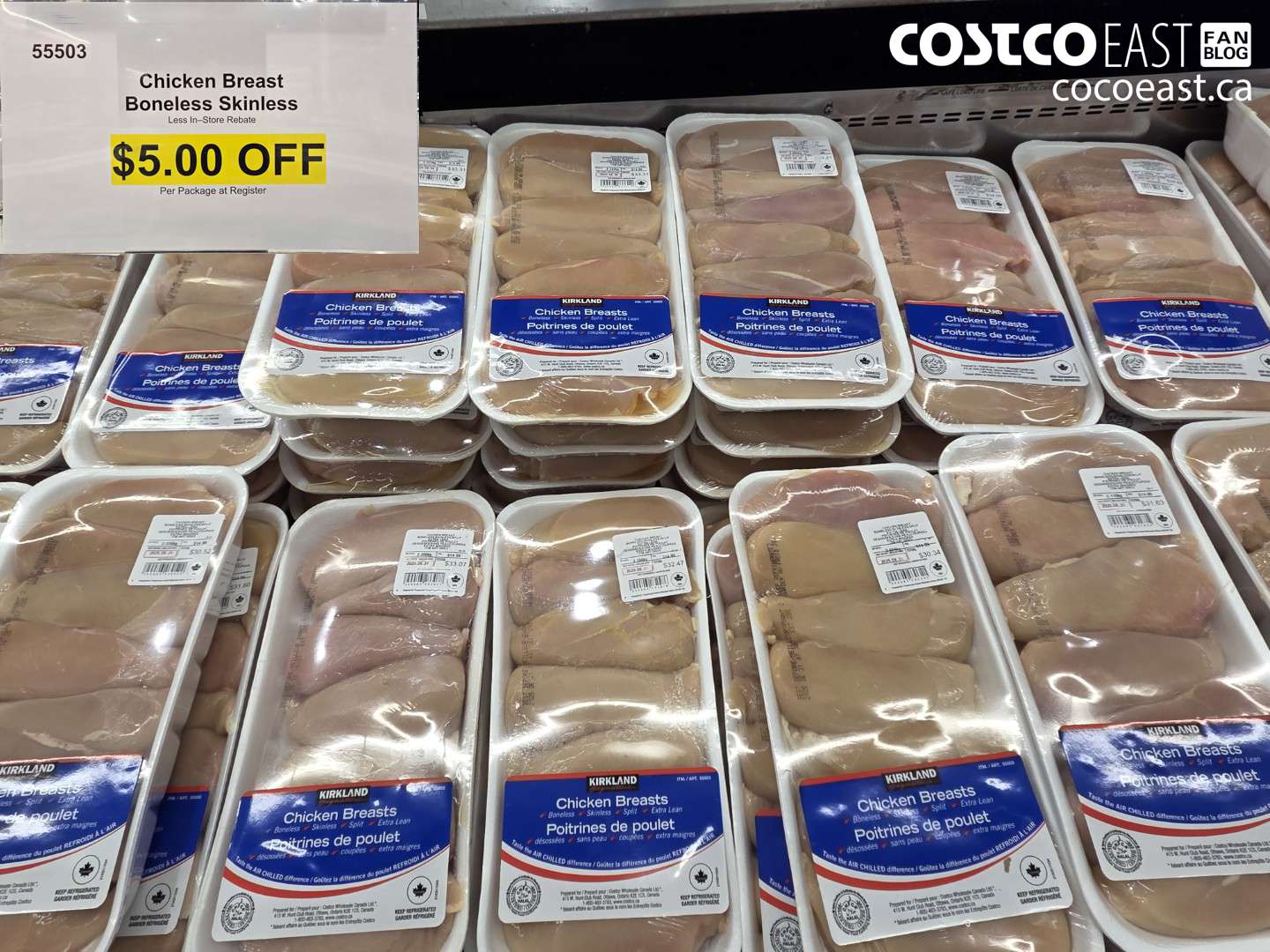 55503 CHICKEN BREASTS BONELESS SKINLESS ($5.00 INSTANT SAVINGS)