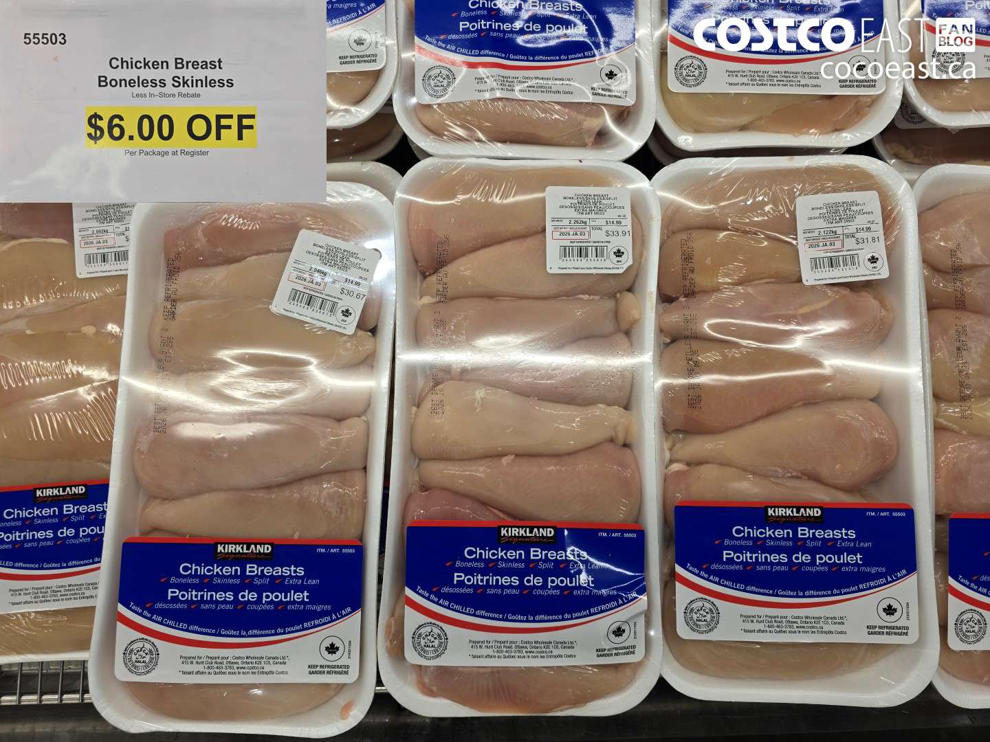 55503 CHICKEN BREASTS BONELESS SKINLESS ($6.00 INSTANT SAVINGS)