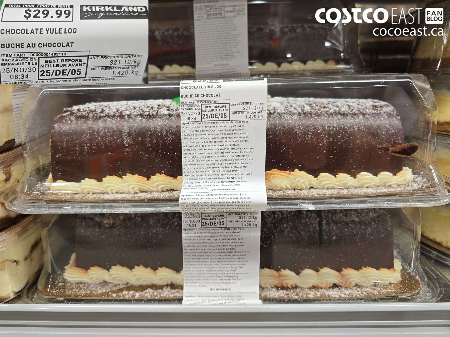 1493110 CHOCOLATE YULE LOG $29.99