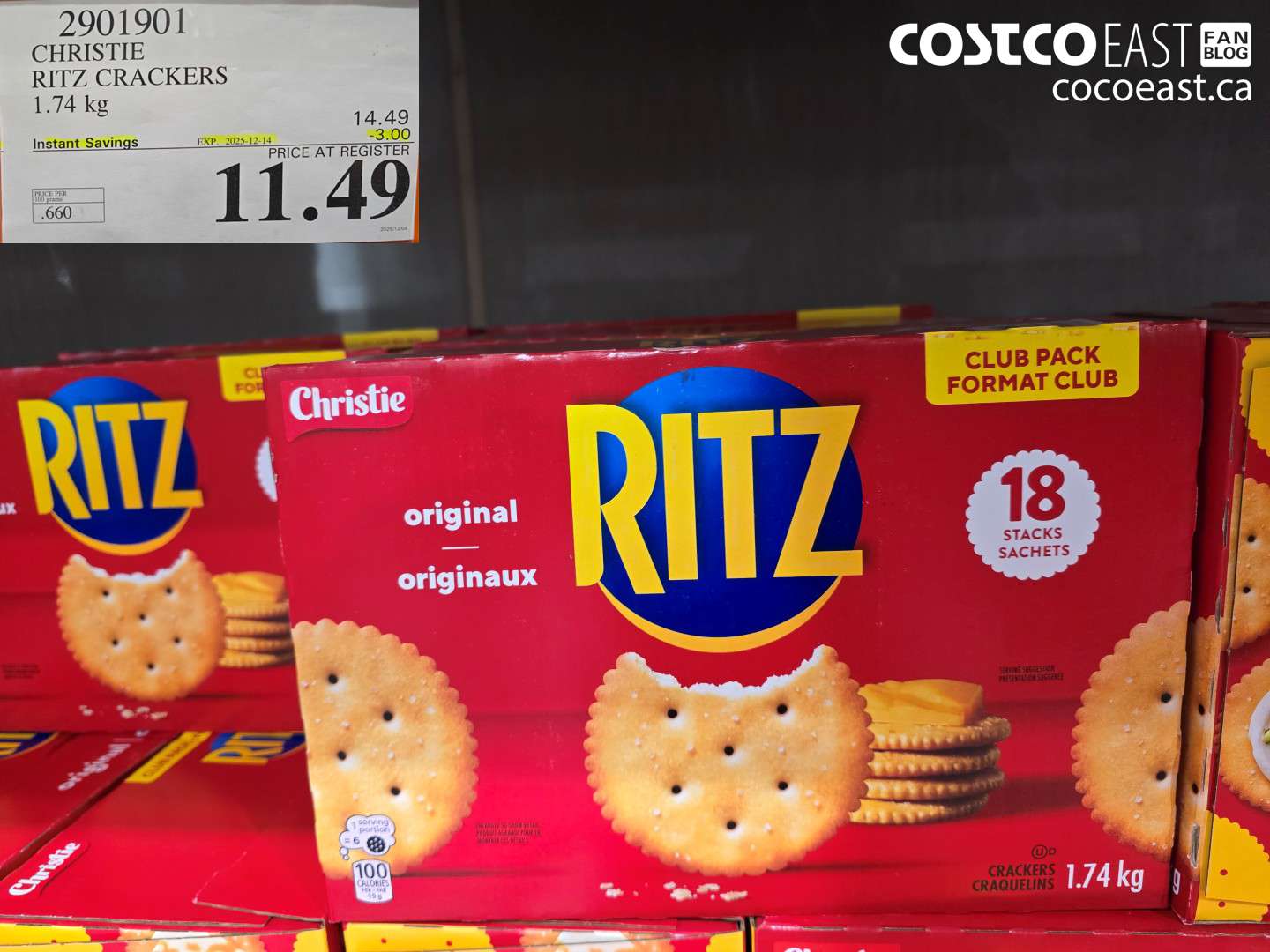 2901901 CHRISTIE RITZ CRACKERS 1.74 KG ($3.00 INSTANT SAVINGS EXPIRES ON 2025-12-14) $11.49