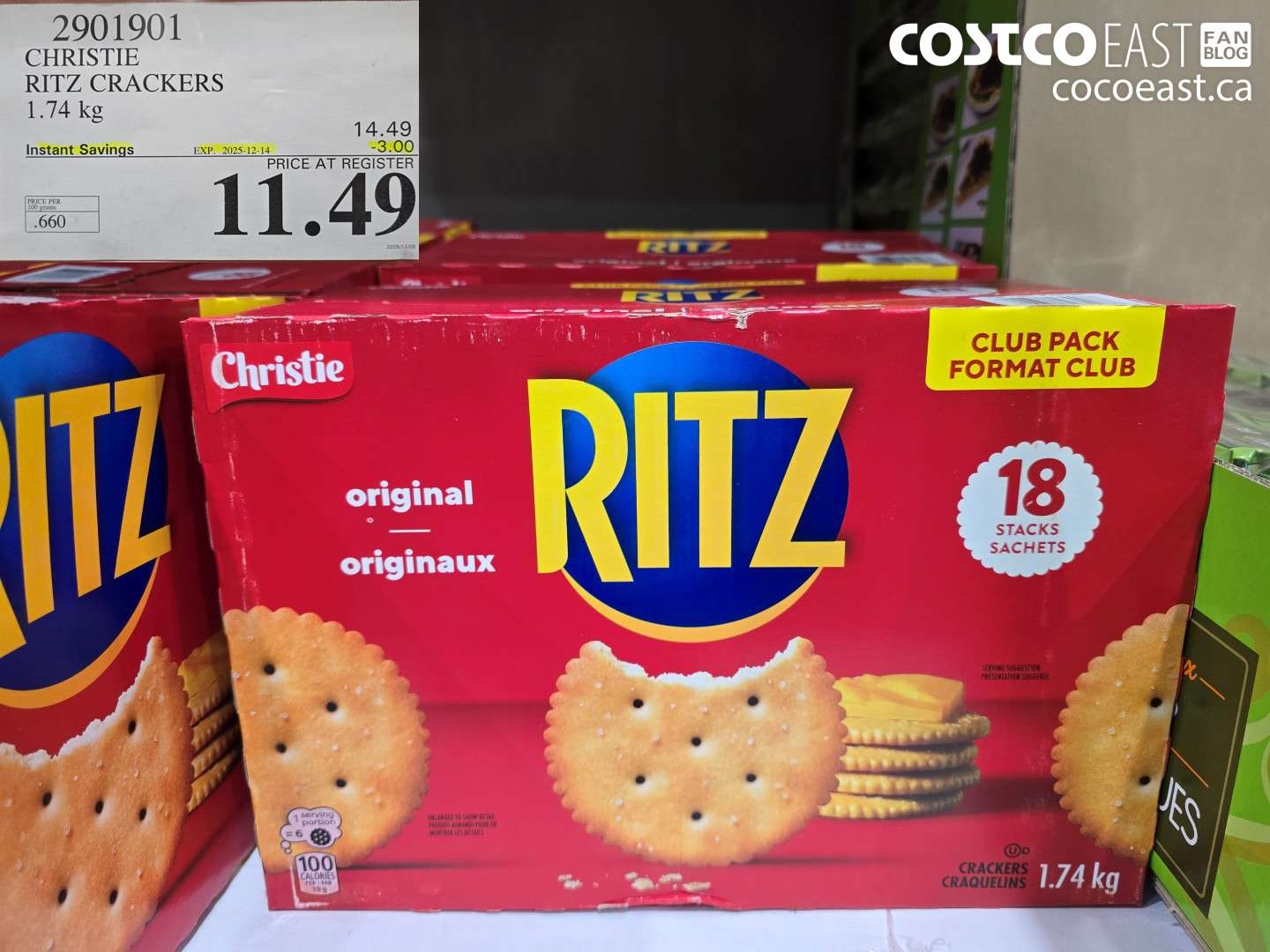 2901901 CHRISTIE RITZ CRACKERS 1.74 KG ($3.00 INSTANT SAVINGS EXPIRES ON 2025-12-14) $11.49