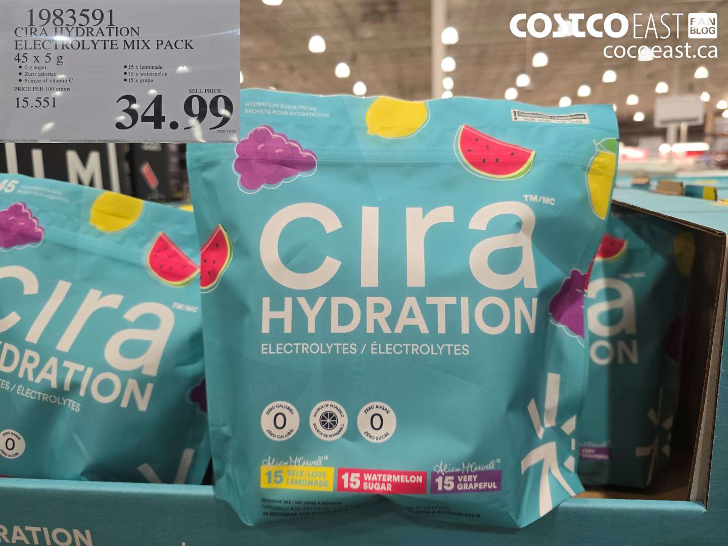 1983591 CIRA HYDRATION ELECTROLYTE MIX PACK 45 x 5 g $34.99