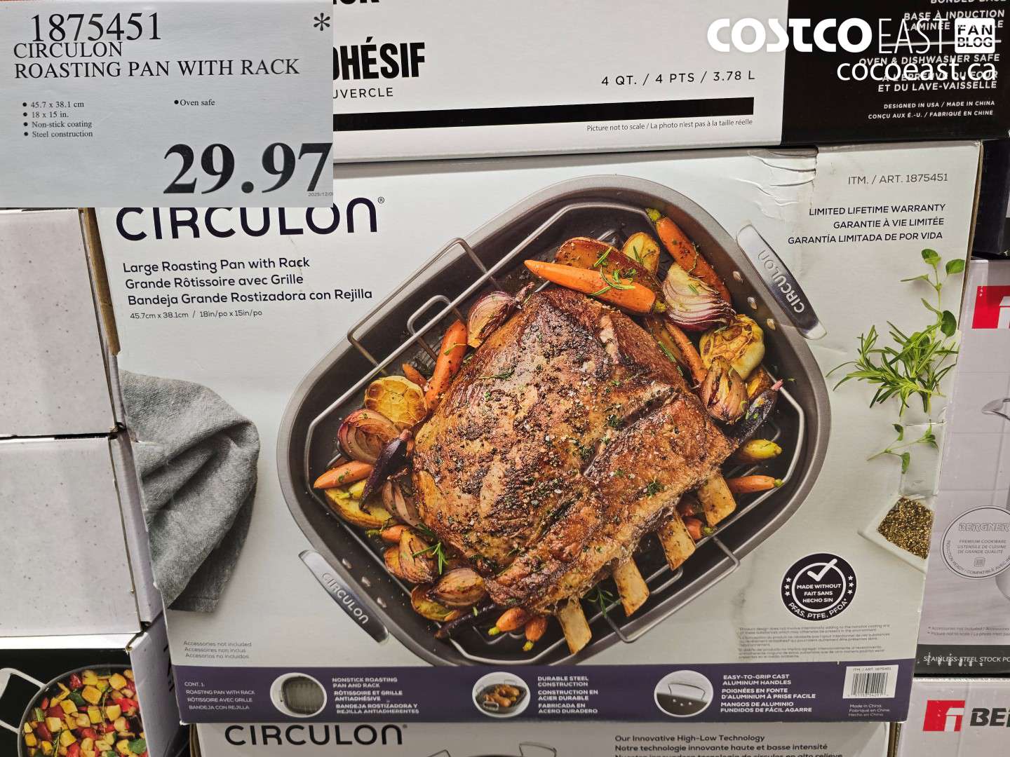 1875451 CIRCULON ROASTING PAN WITH RACK $29.97