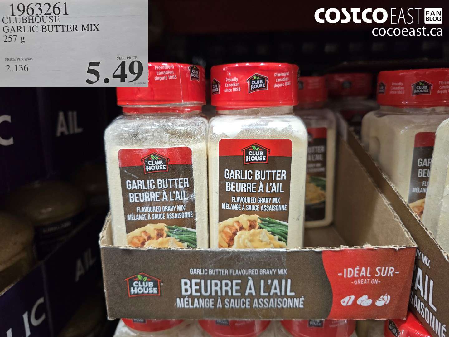 1963261 CLUBHOUSE GARLIC BUTTER MIX 257 G $5.49