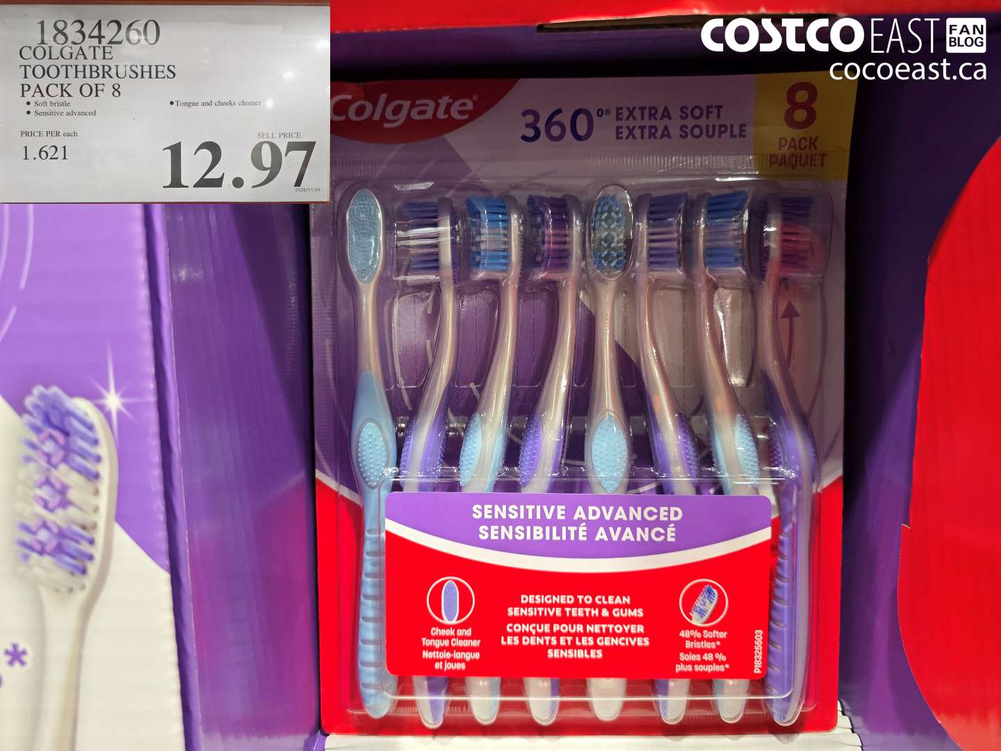 1834260 COLGATE 360 ADVANCED TOOTHBRUSHES PACK OF 8 $12.97