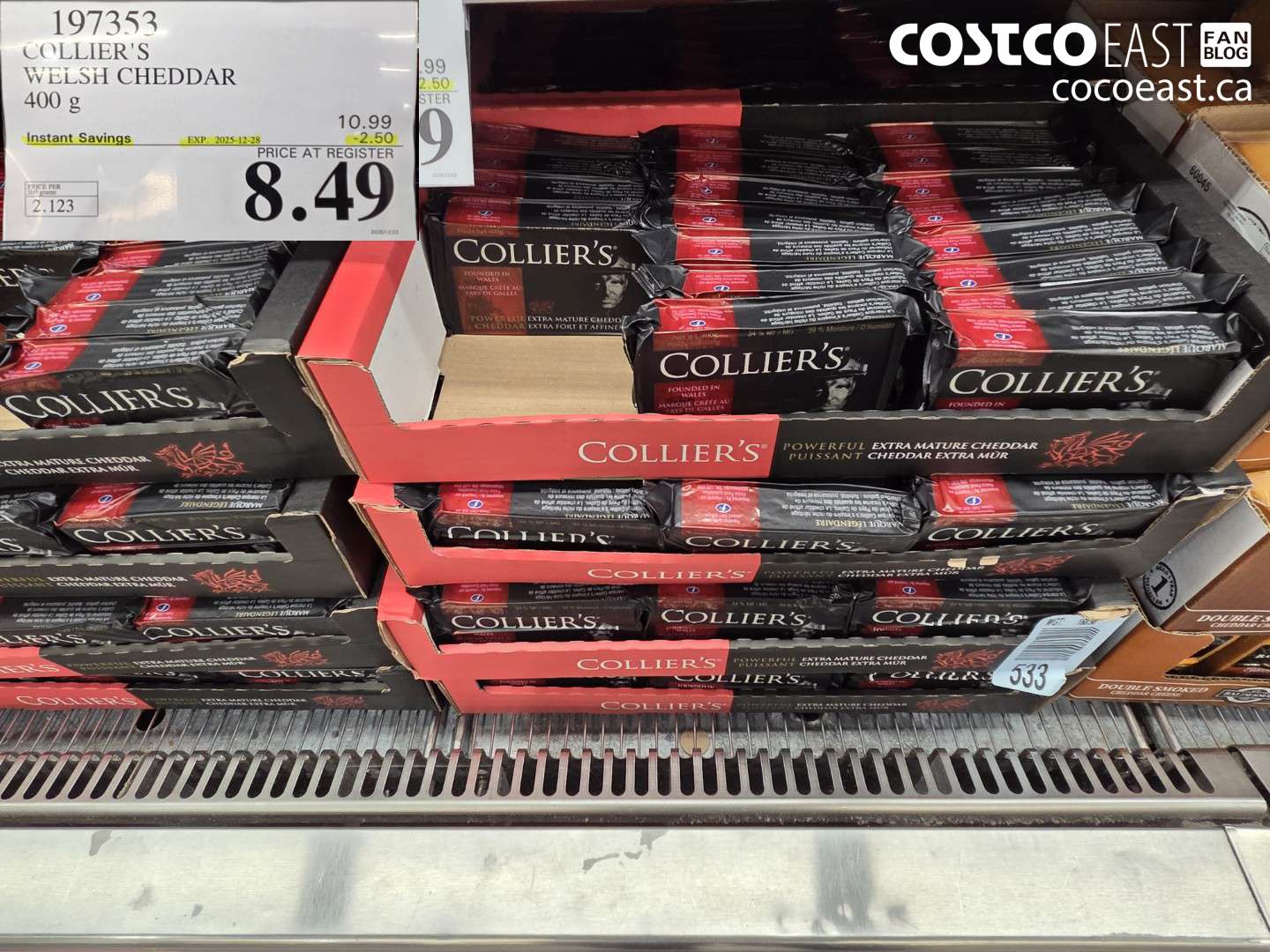 197353 COLLIER'S WELSH CHEDDAR 400 g ($2.50 INSTANT SAVINGS EXPIRES ON 2025-12-28) $8.49