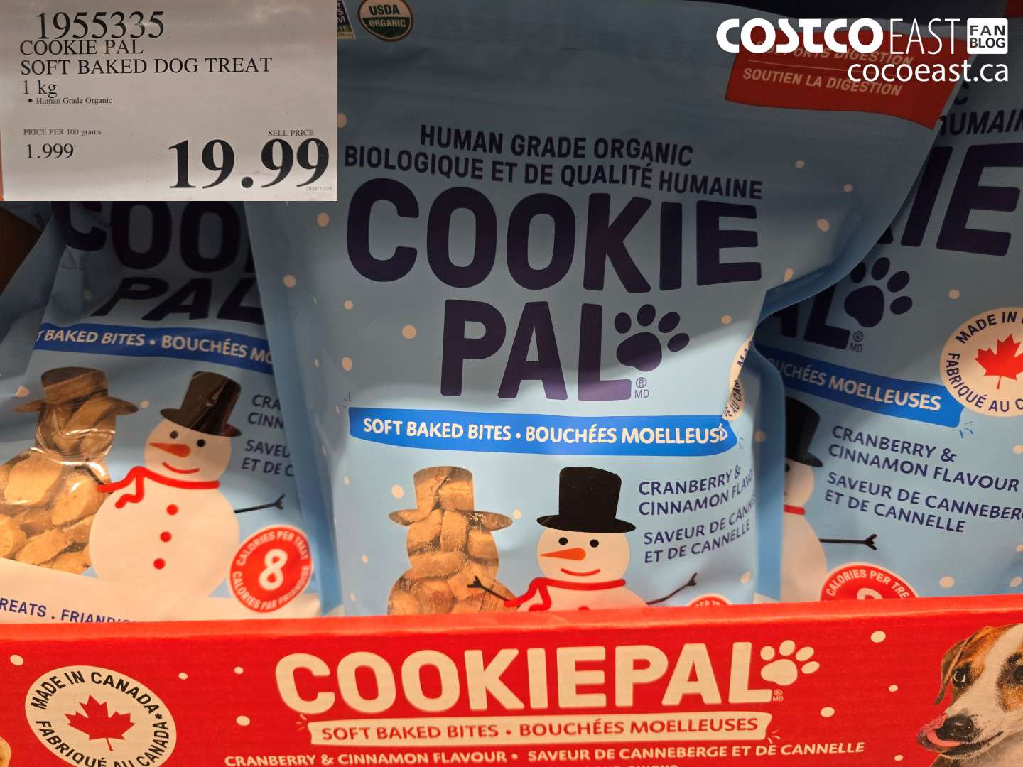 1955335 COOKIE PAL SOFT BAKED DOG TREAT 1 KG $19.99