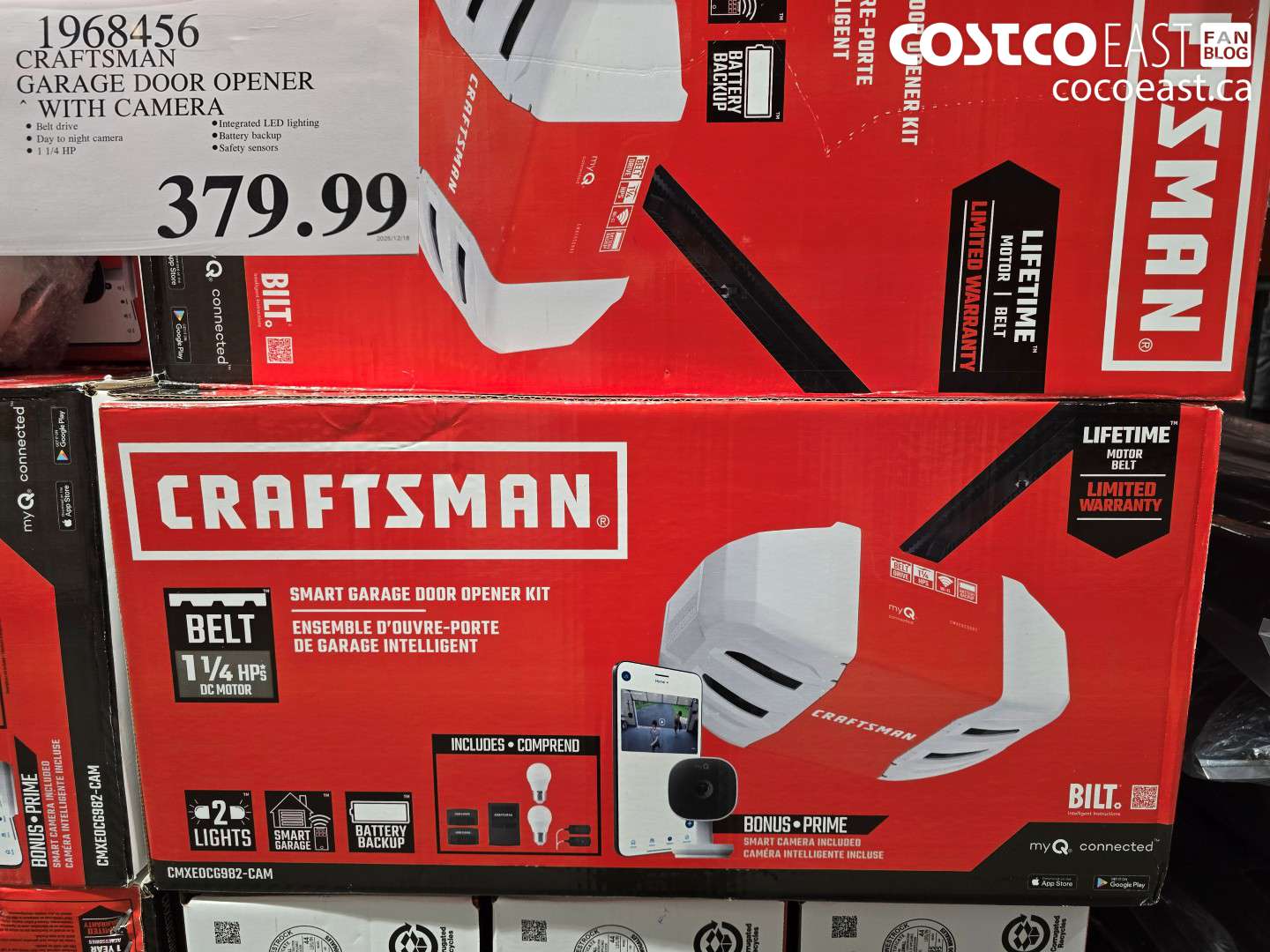 1968456 CRAFTSMAN GARAGE DOOR OPENER WITH CAMERA $379.99