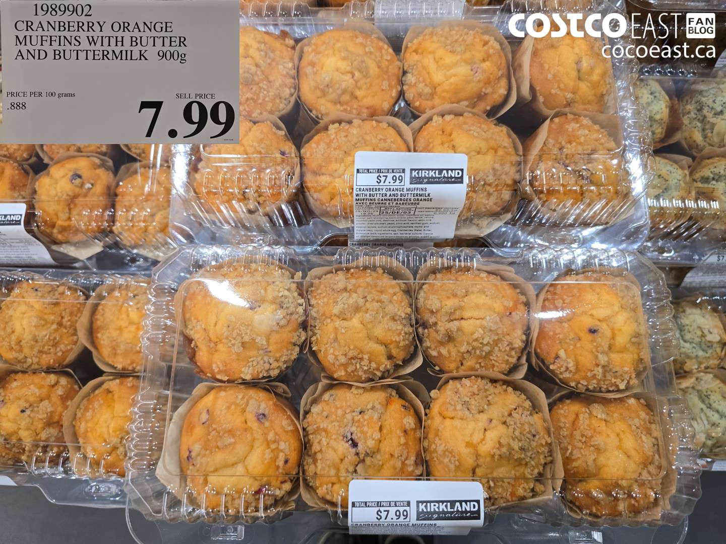 1989902 CRANBERRY ORANGE MUFFINS WITH BUTTER AND BUTTERMILK 900g $7.99