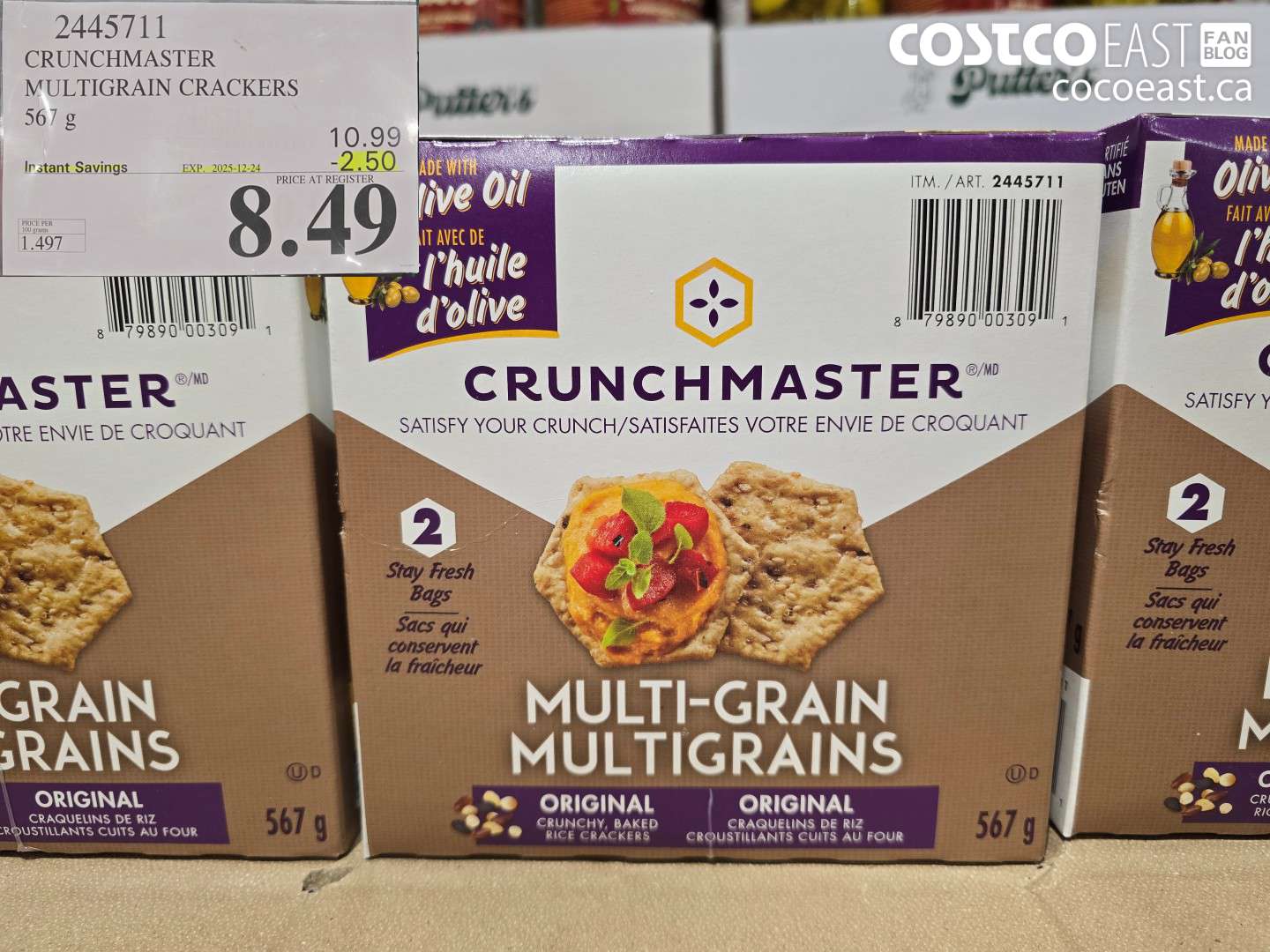 2445711 CRUNCHMASTER MULTIGRAIN CRACKERS 567 g ($2.50 INSTANT SAVINGS EXPIRES ON 2025-12-24) $8.49