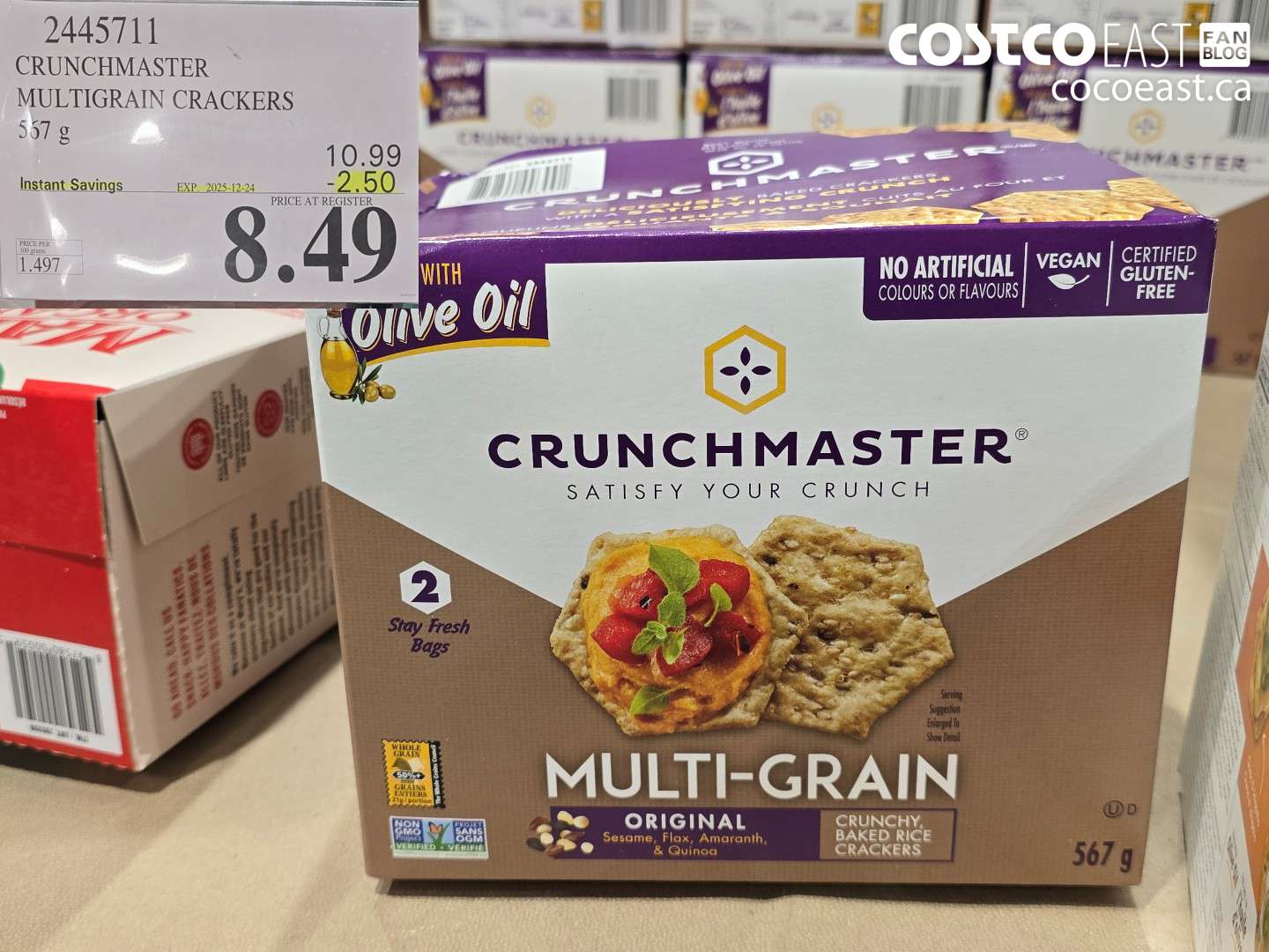 2445711 CRUNCHMASTER MULTIGRAIN CRACKERS 567 g ($2.50 INSTANT SAVINGS EXPIRES ON 2025-12-24) $8.49