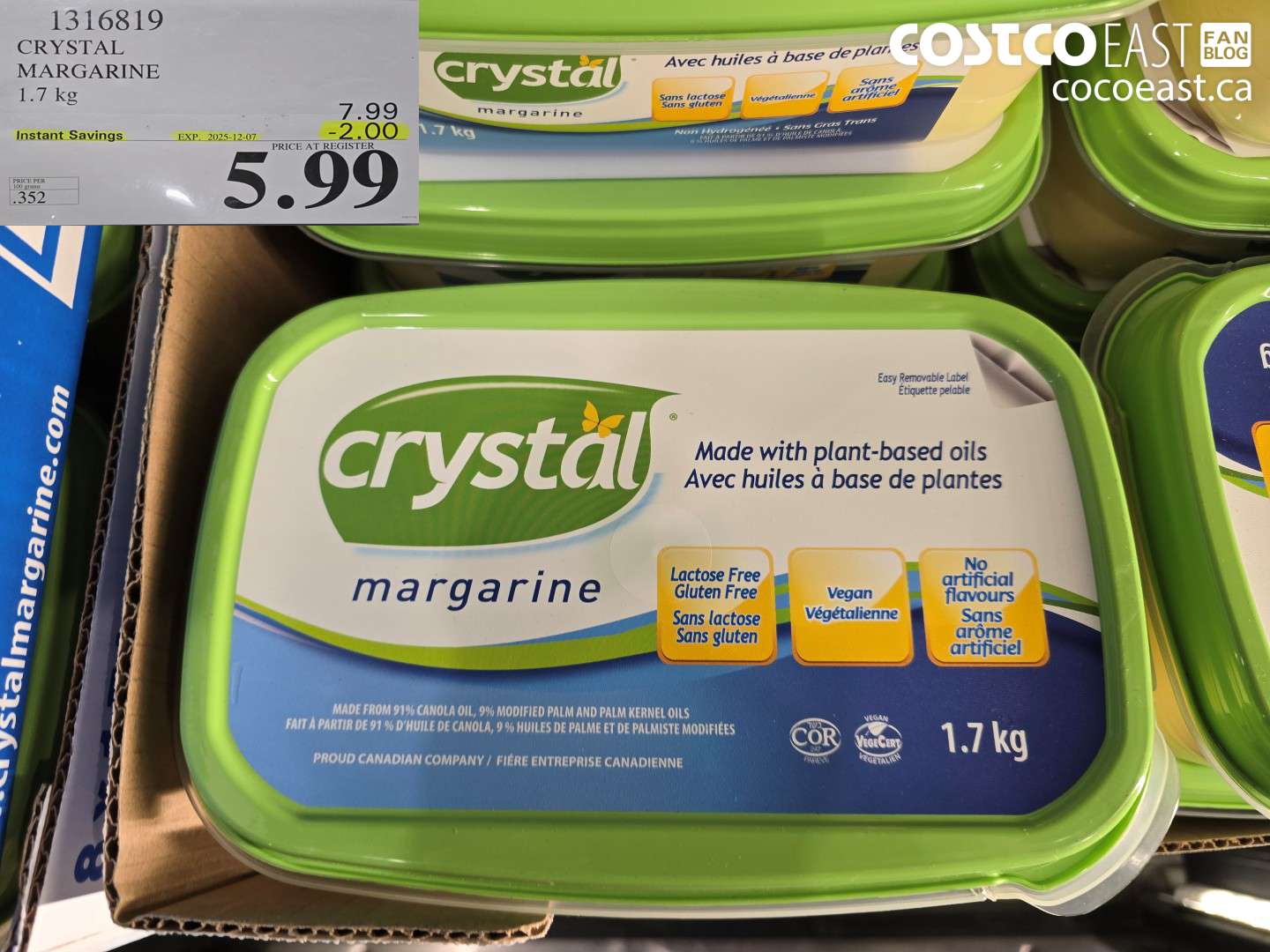 1316819 CRYSTAL MARGARINE 1.7 kg ($2.00 INSTANT SAVINGS EXPIRES ON 2025-12-07) $5.99