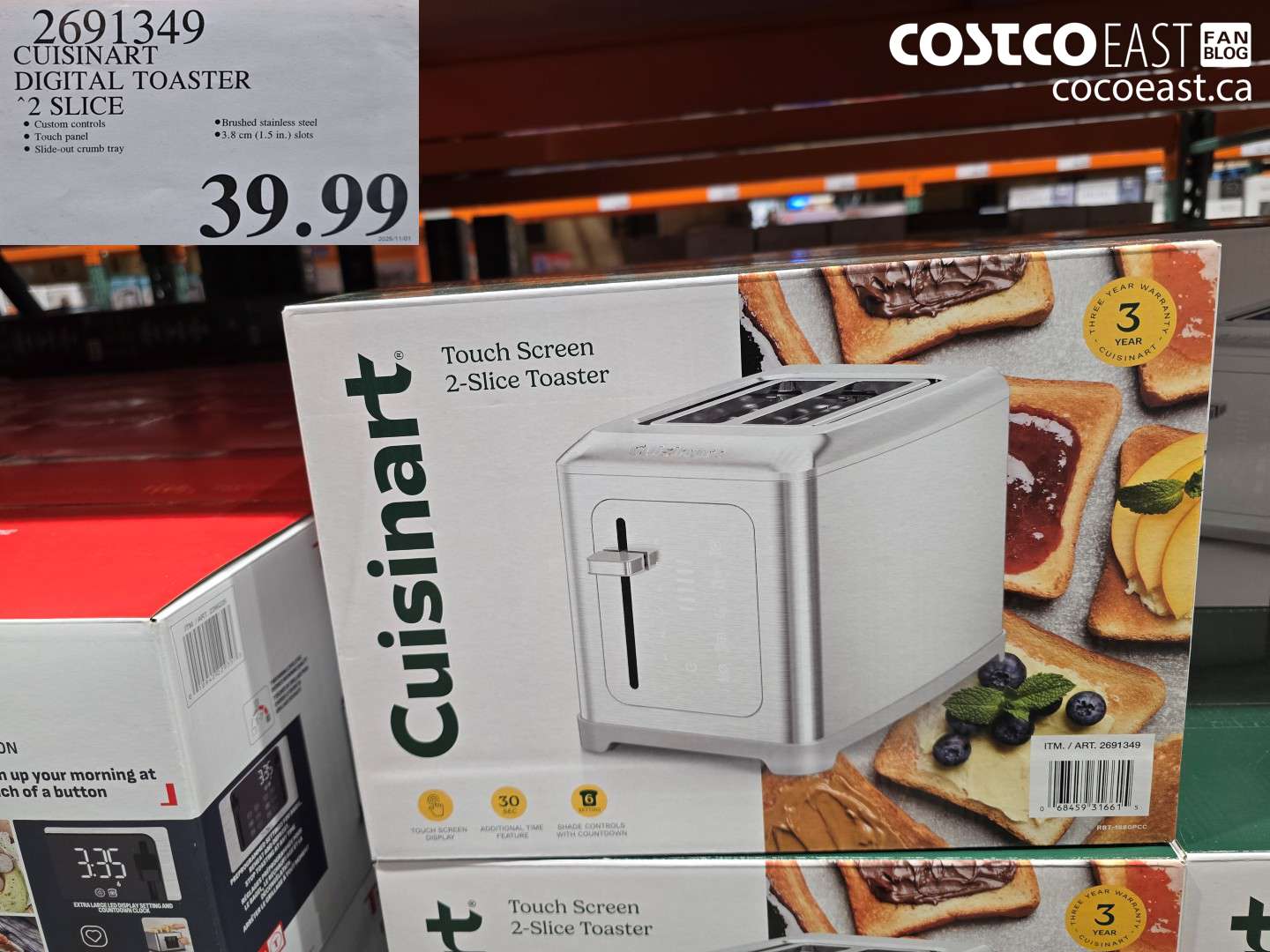 2691349 CUISINART DIGITAL TOASTER 2 SLICE $39.99