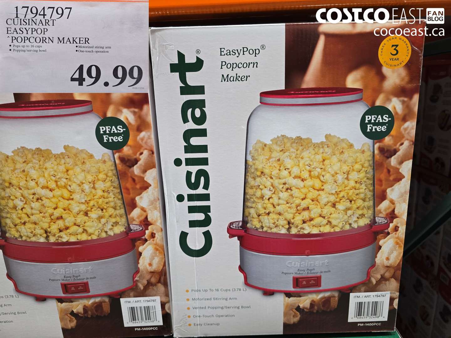 1794797 CUISINART EASYPOP ‘POPCORN MAKER $49.99