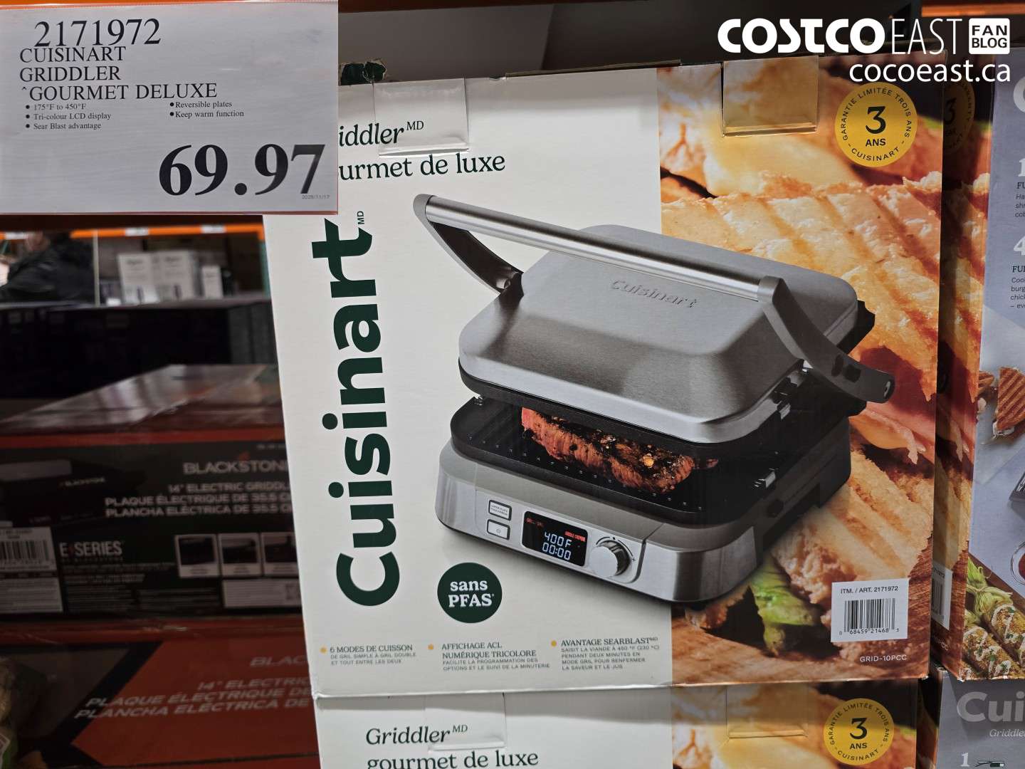2171972 CUISINART GRIDDLER GOURMET DELUXE $69.97