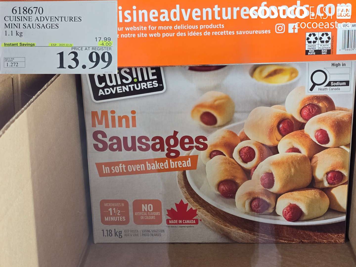 618670 CUISINE ADVENTURES MINI SAUSAGES 1.1 KG ($4.00 INSTANT SAVINGS EXPIRES ON 2025-12-21) $13.99