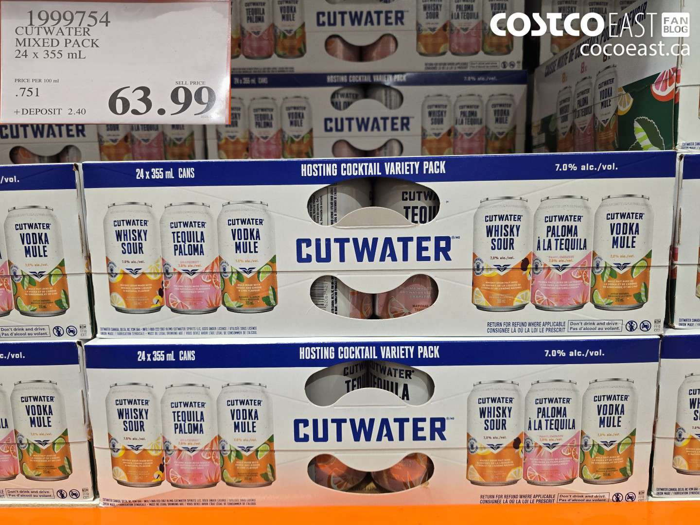 1999754 CUTWATER MIXED PACK 24 x 355 mL $63.99
