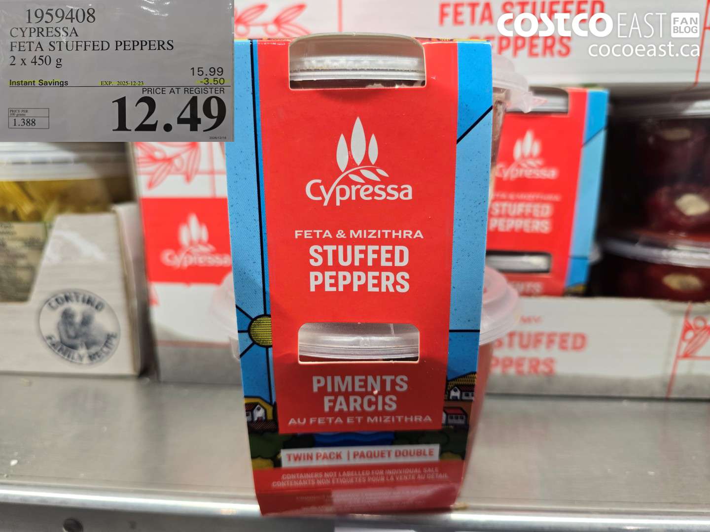 1959408 CYPRESSA FETA STUFFED PEPPERS 2 x 450 g ($3.50 INSTANT SAVINGS EXPIRES ON 2025-12-23) $12.49