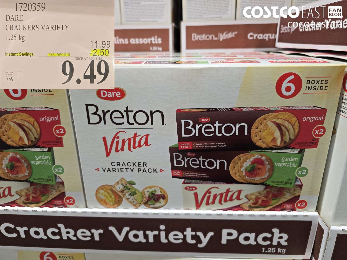 1720359 DARE CRACKER VARIETY PACK 1.25 kg ($2.50 INSTANT SAVINGS EXPIRES ON 2025-12-21) $9.49