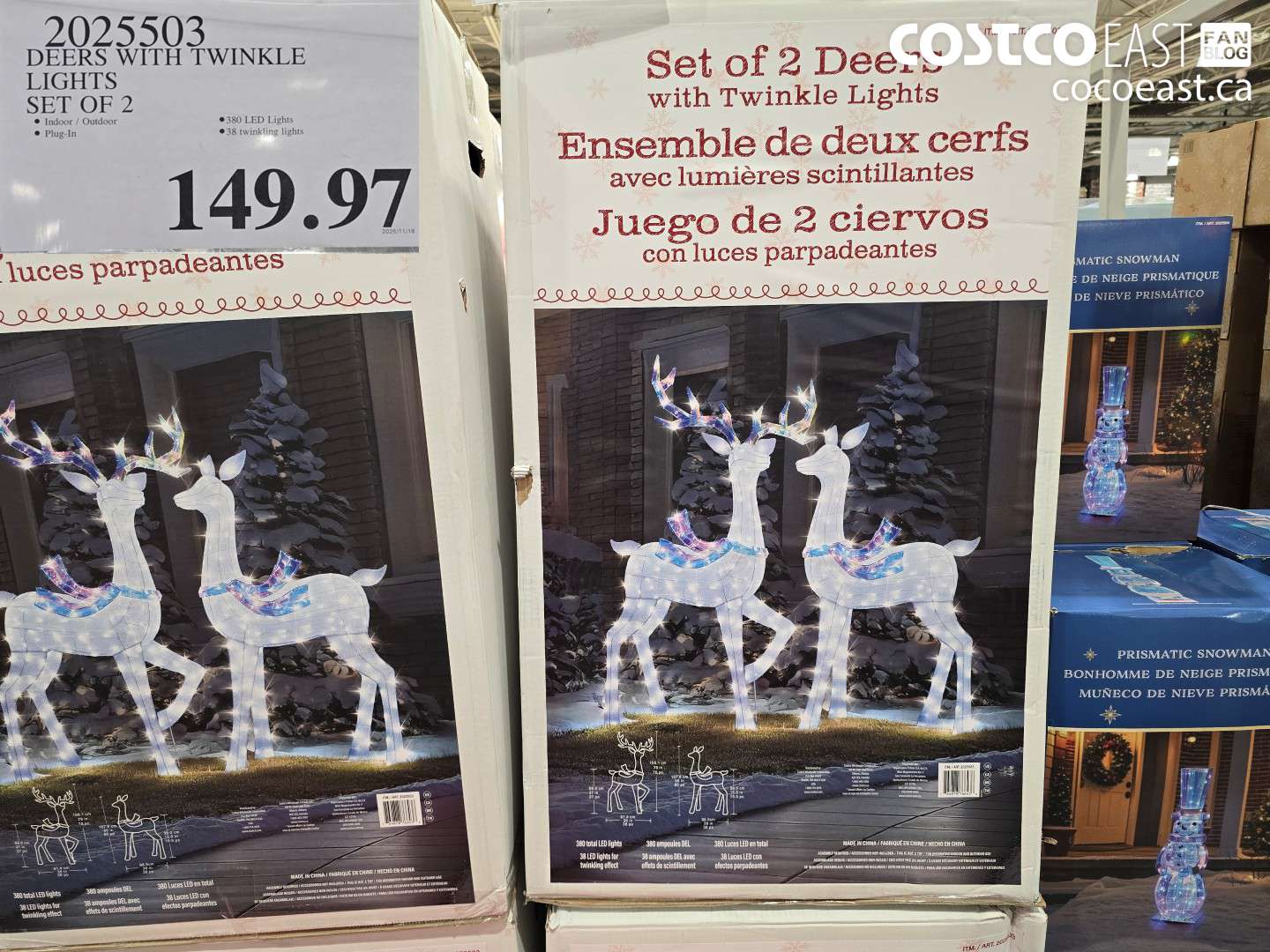 2025503 DEERS WITH TWINKLE LIGHTS SET OF 2 $149.97