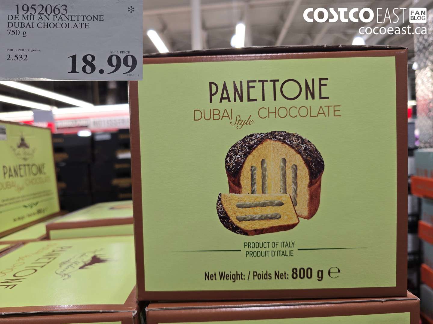 1952063 DE MILAN PANETTONE DUBAI CHOCOLATE 750 G $18.99