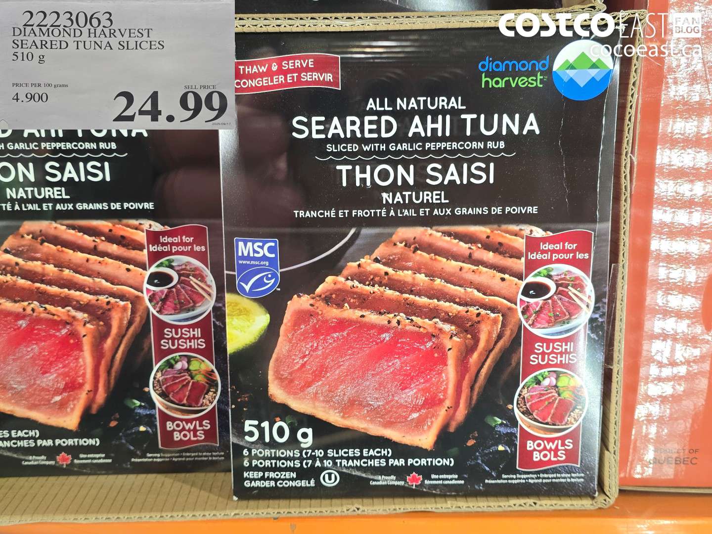 2223063 DIAMOND HARVEST SEARED TUNA SLICES 510 g $24.99