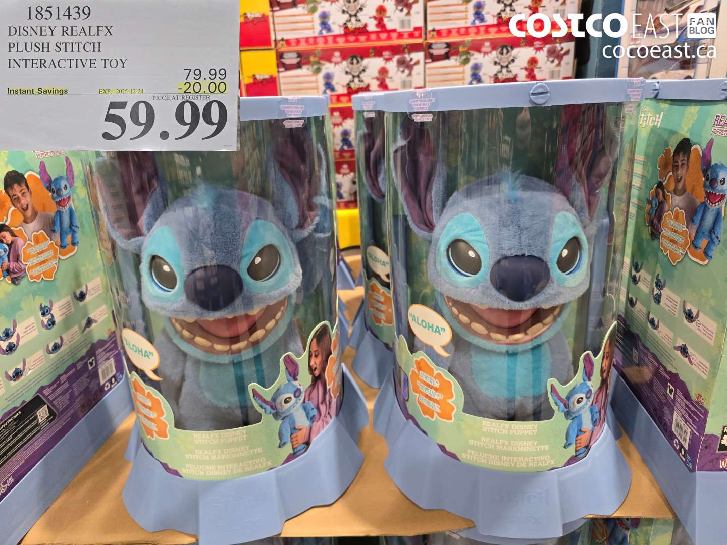 1851439 DISNEY REALFX PLUSH STITCH INTERACTIVE TOY ($20.00 INSTANT SAVINGS EXPIRES ON 2025-12-24) $59.99