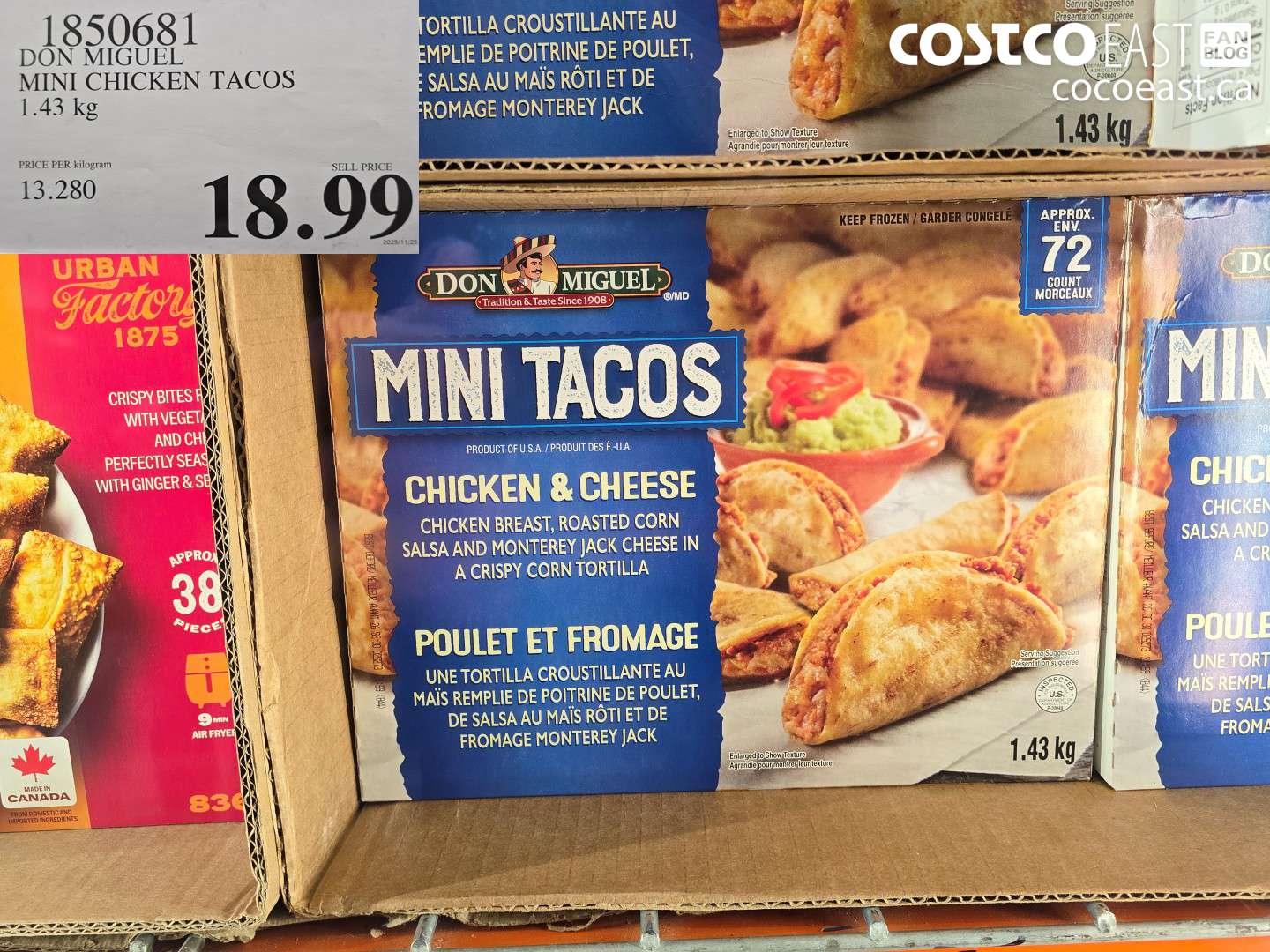 1850681 DON MIGUEL MINI CHICKEN TACOS 1.43 KG $18.99