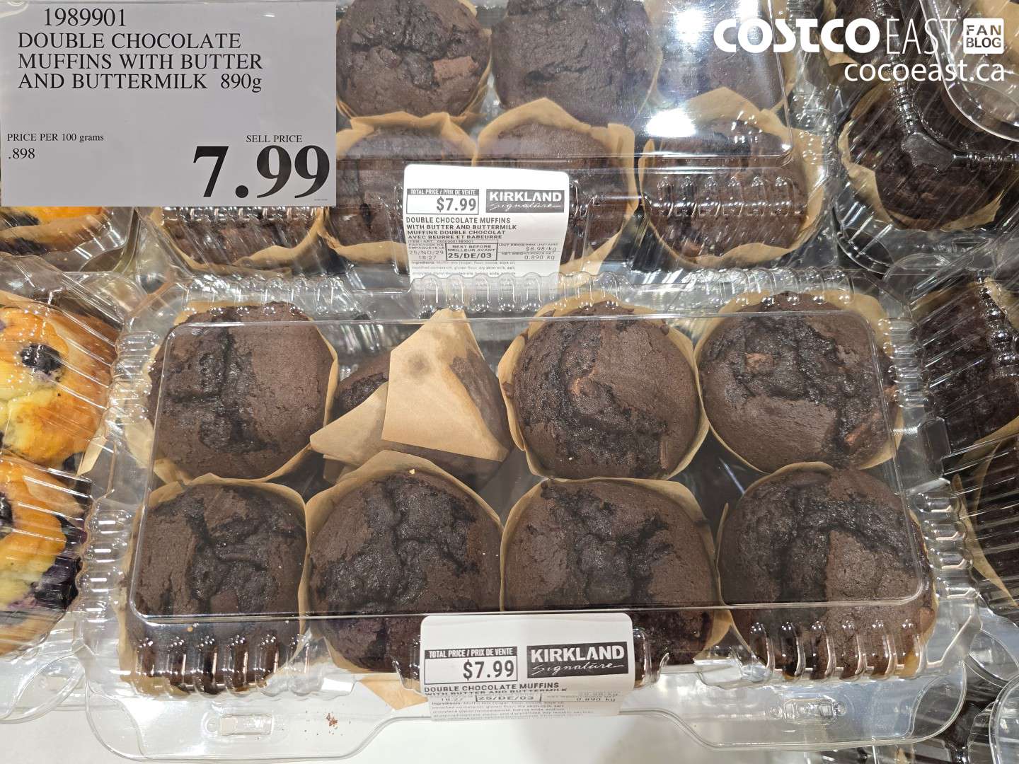 1989901 DOUBLE CHOCOLATE MUFFINS WITH BUTTER AND BUTTERMILK 890g $7.99