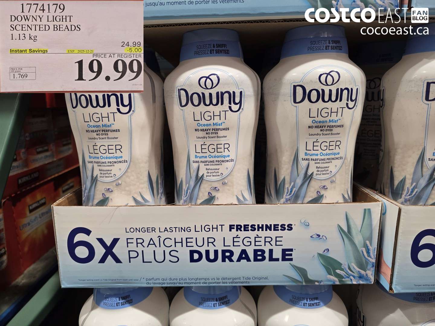 1774179 DOWNY LIGHT SCENTED BEADS 1.13 G ($5.00 INSTANT SAVINGS EXPIRES ON 2025-12-21) $19.99