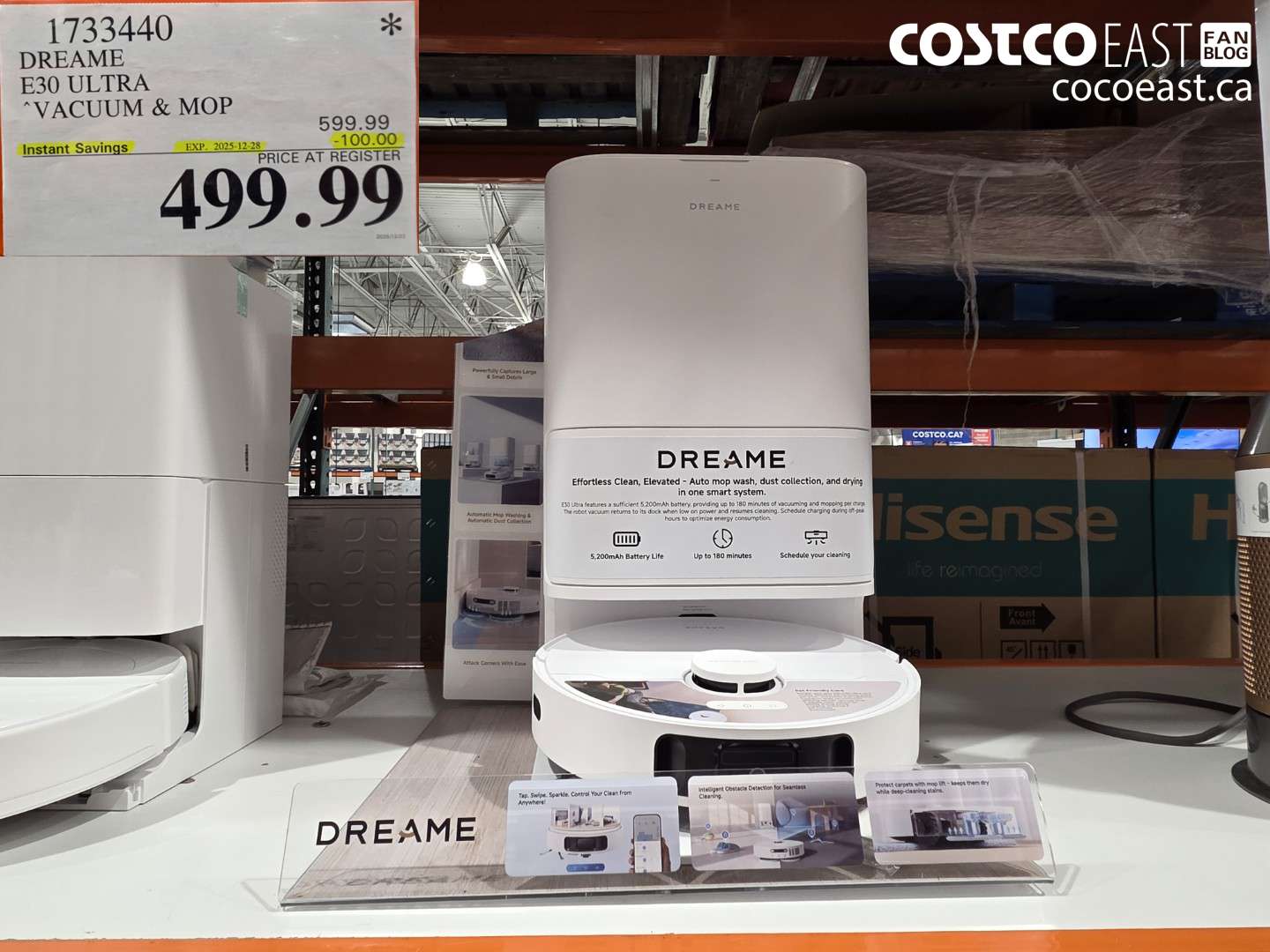 1733440 DREAME E30 ULTRA VACUUM & MOP ($100.00 INSTANT SAVINGS EXPIRES ON 2025-12-28) $499.99