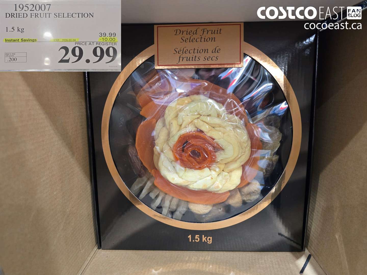 1952007 DRIED FRUIT SELECTION 1.5 kg ($10.00 INSTANT SAVINGS EXPIRES ON 2026-01-04) $29.99