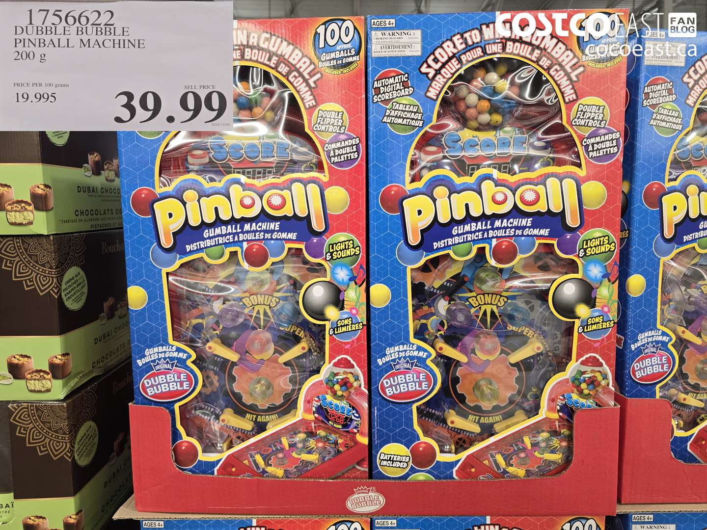 1756622 DUBBLE BUBBLE PINBALL MACHINE 200 g $39.99