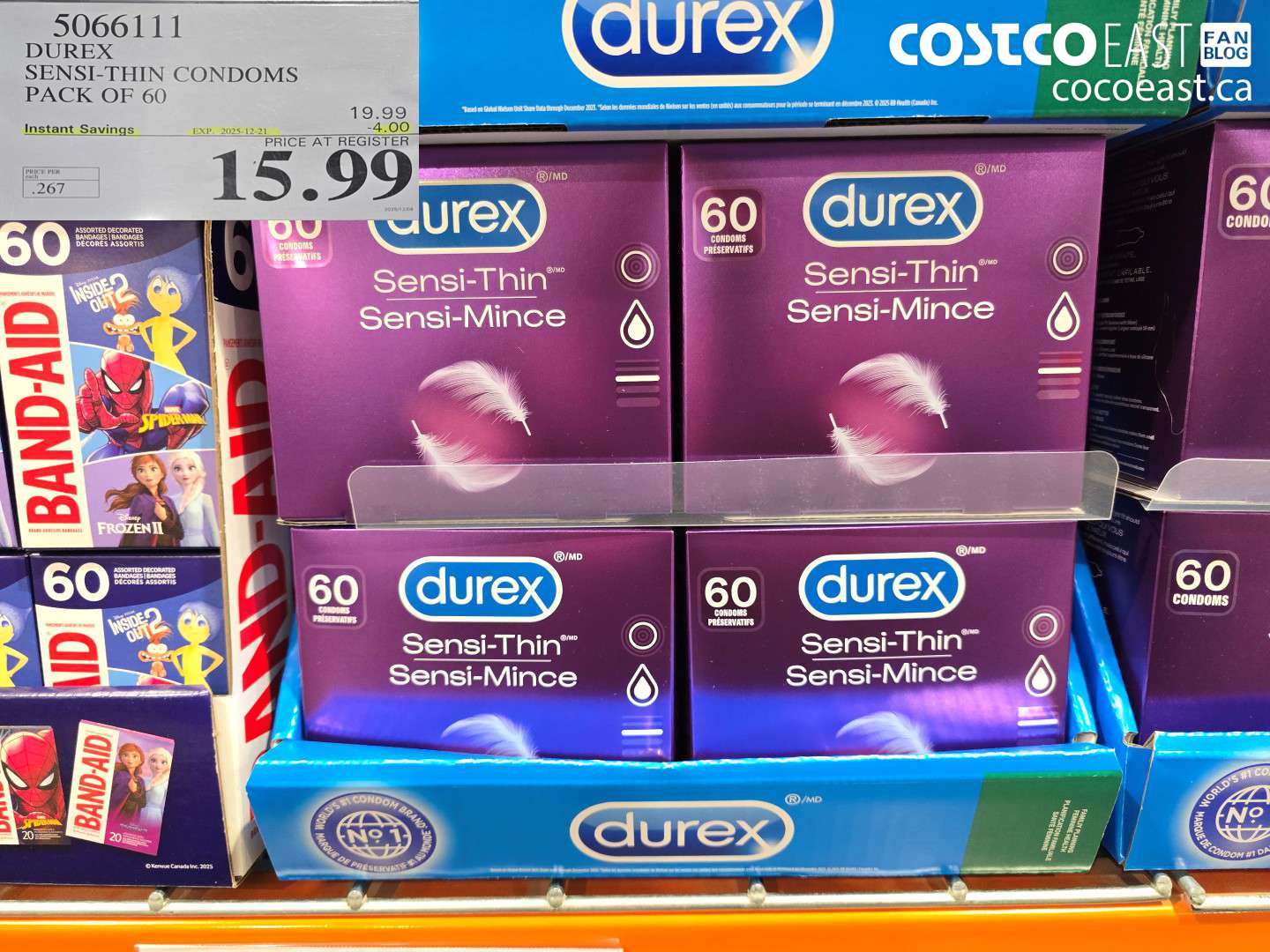 5066111 DUREX SENSI-THIN CONDOMS BOX OF 60 ($4.00 INSTANT SAVINGS EXPIRES ON 2025-12-21) $15.99