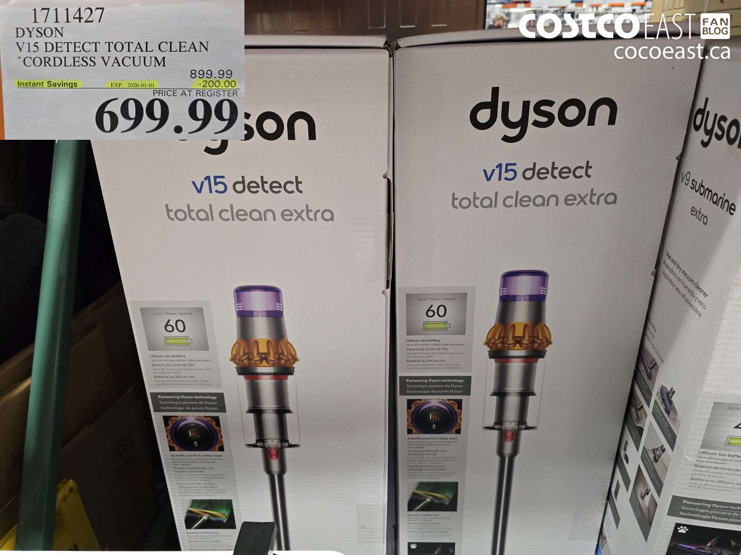 1711427 DYSON V15 DETECT TOTAL CLEAN CORDLESS VACUUM ($200.00 INSTANT SAVINGS EXPIRES ON 2026-01-01) $699.99