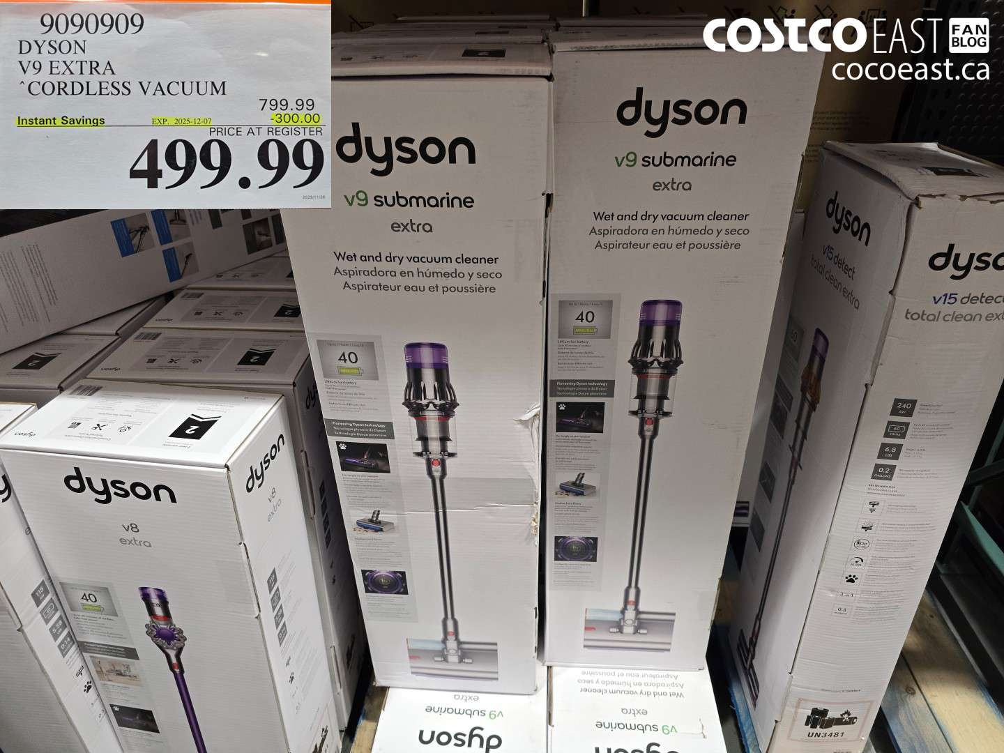 9090909 DYSON V9 EXTRA CORDLESS VACUUM ($300.00 INSTANT SAVINGS EXPIRES ON 2025-12-07) $499.99