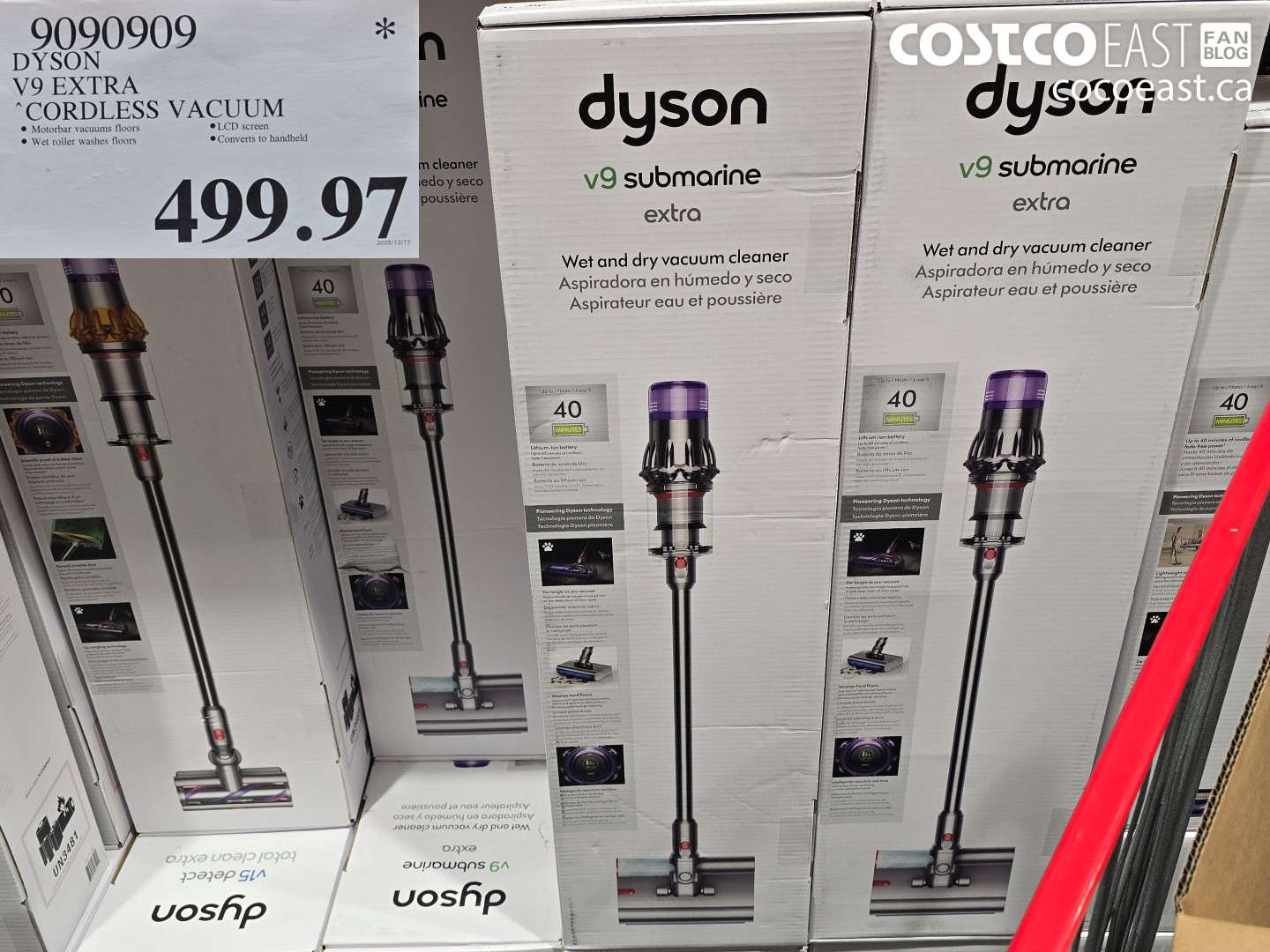 9090909 DYSON V9 EXTRA CORDLESS VACUUM $499.97