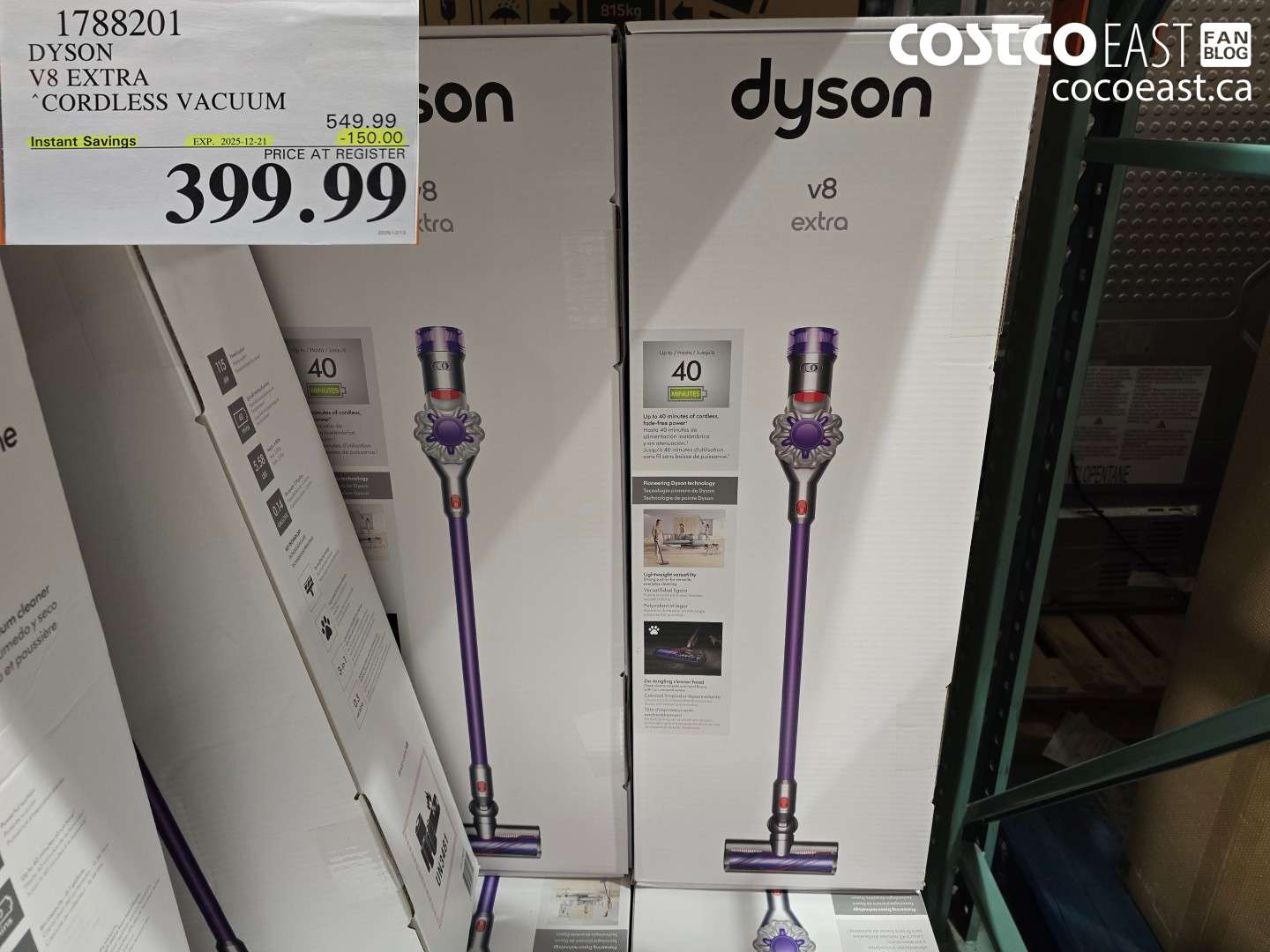 1788201 Dyson V8 EXTRA CORDLESS VACUUM ($150.00 INSTANT SAVINGS EXPIRES ON 2025-12-21) $399.99