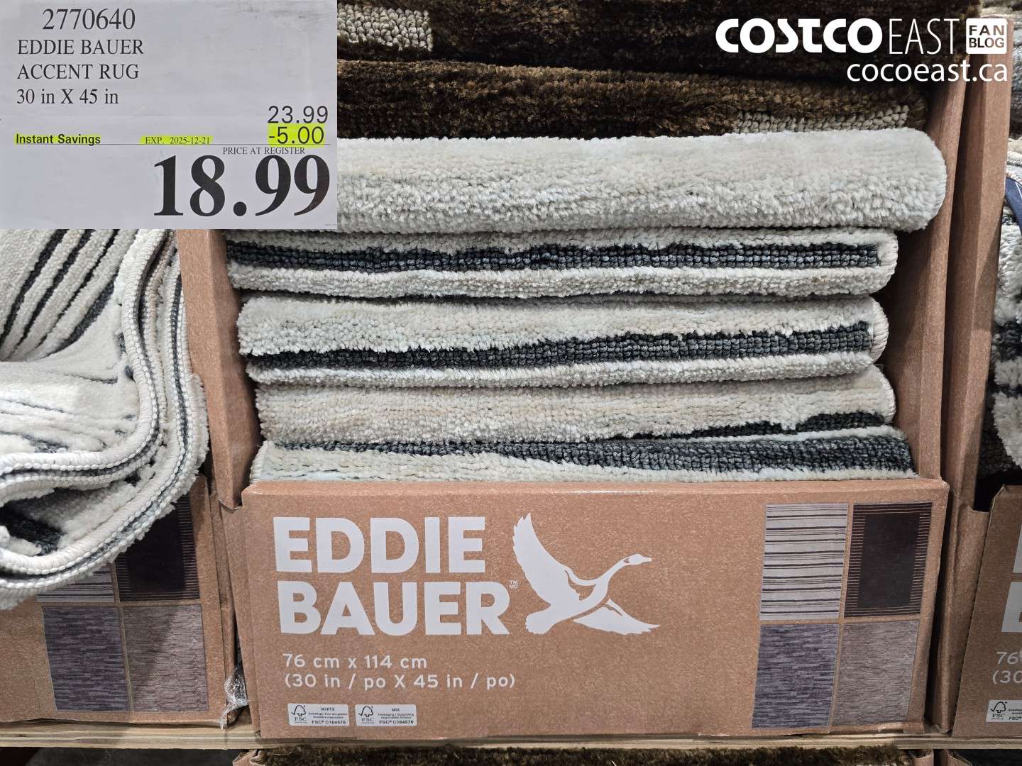 2770640 EDDIE BAUER ACCENT RUG 30 in x 45 in ($5.00 INSTANT SAVINGS EXPIRES ON 2025-12-21) $18.99