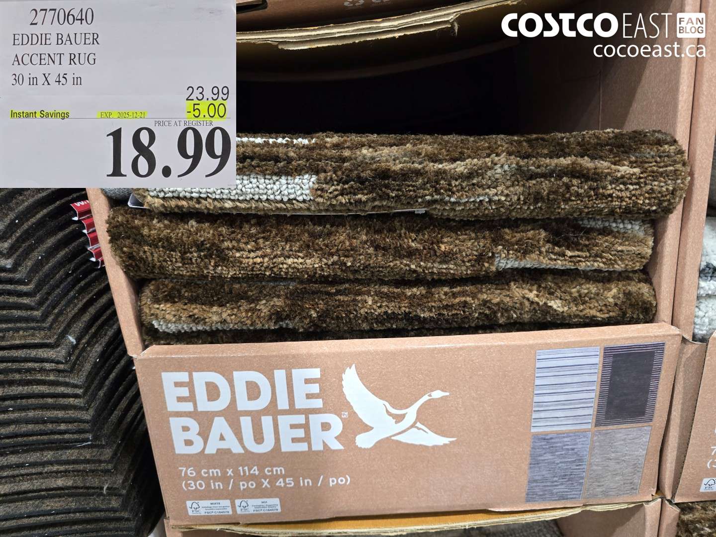 2770640 EDDIE BAUER ACCENT RUG 30 in x 45 in ($5.00 INSTANT SAVINGS EXPIRES ON 2025-12-21) $18.99