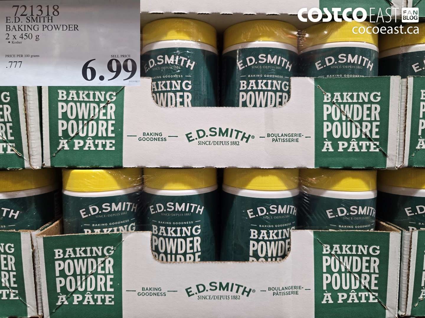721318 E.D. SMITH BAKING POWDER 2 x 450 g $6.99