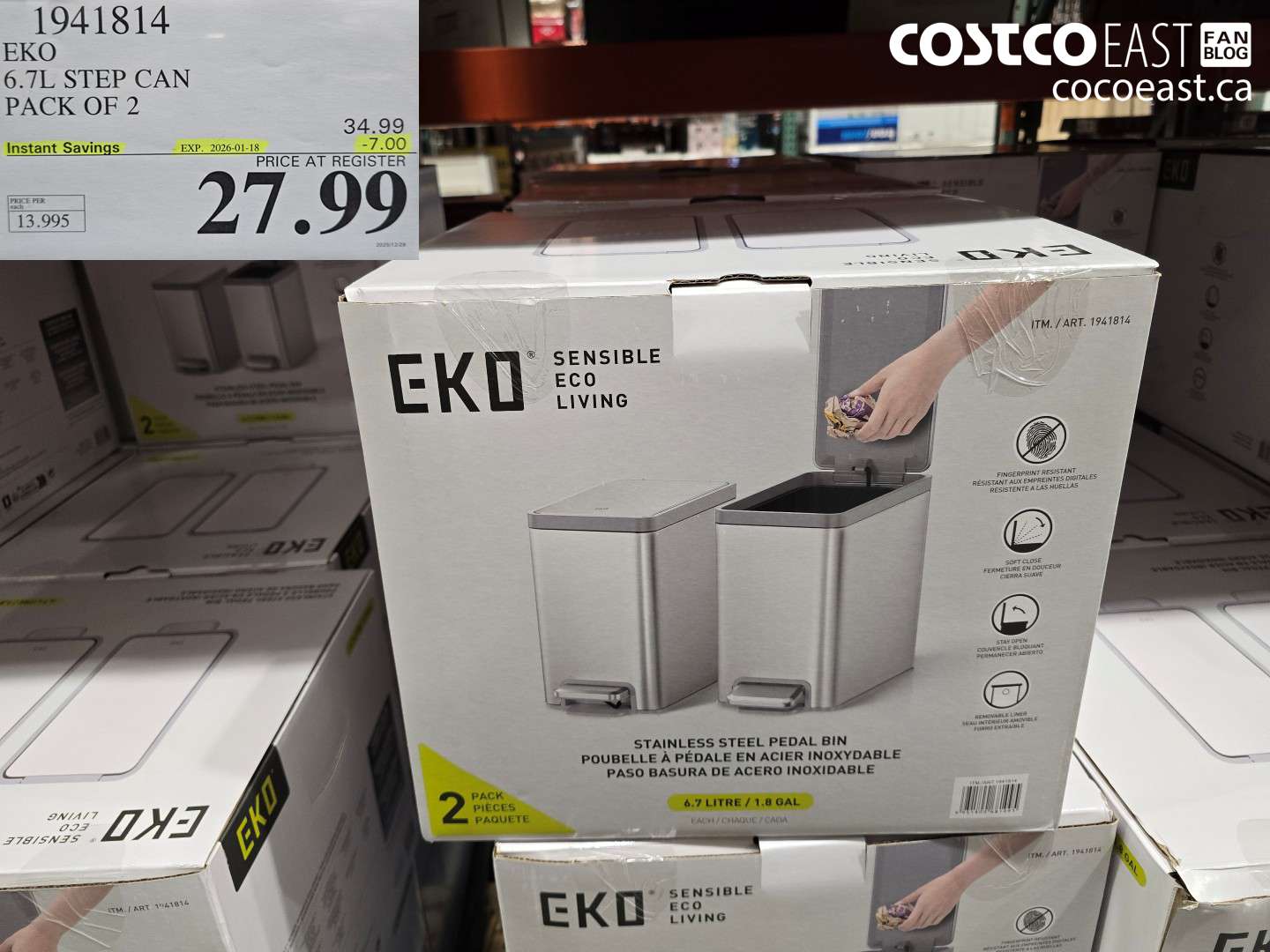 1941814 EKO 6.7L STEP CAN PACK OF 2 ($7.00 INSTANT SAVINGS EXPIRES ON 2026-01-18) $27.99