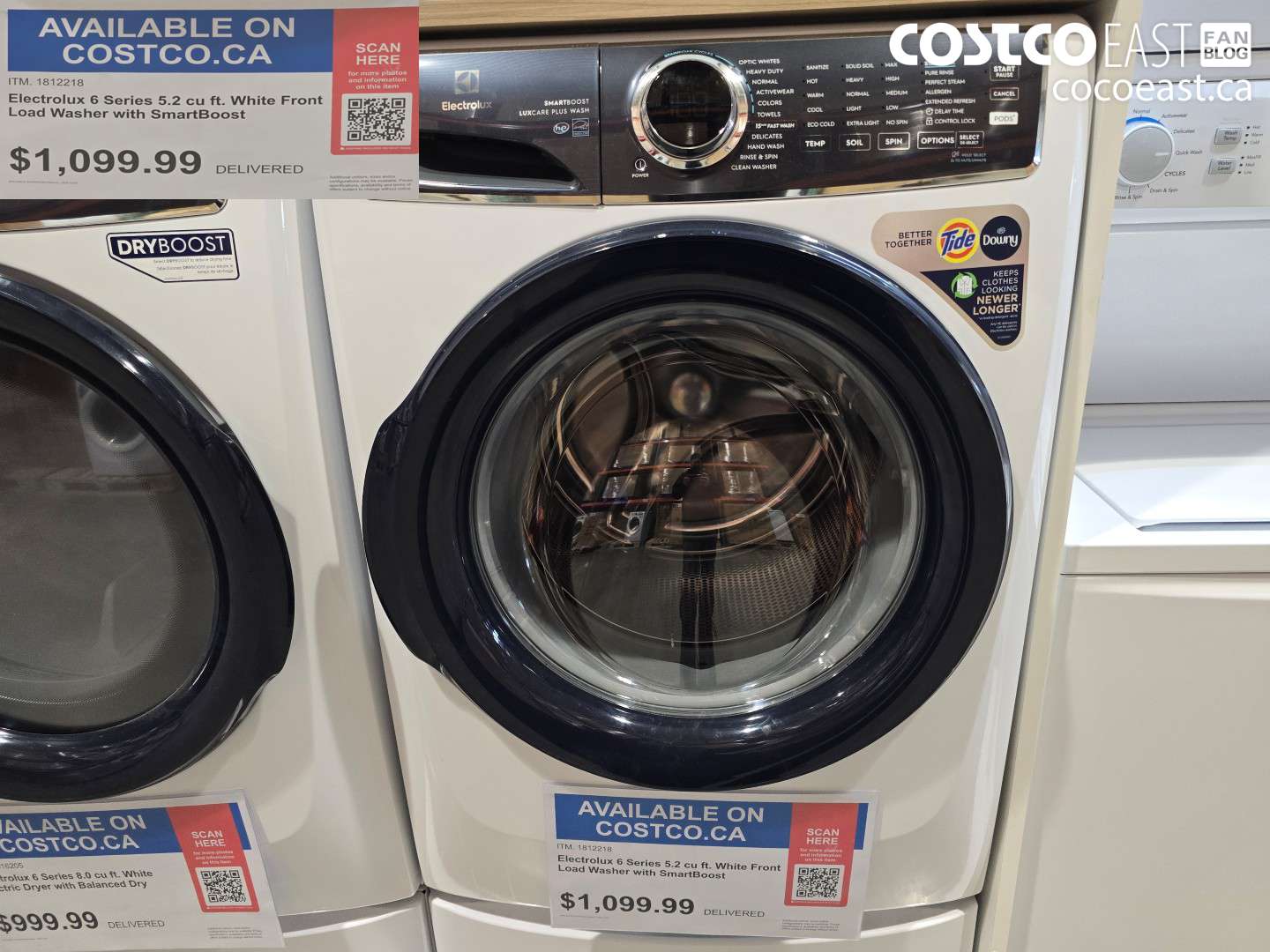 1812218 ELECTROLUX 6 SERIES 5.6 CU FT WHITE FRONT LOAD WASHER WITH SMART BOOST $1049.99