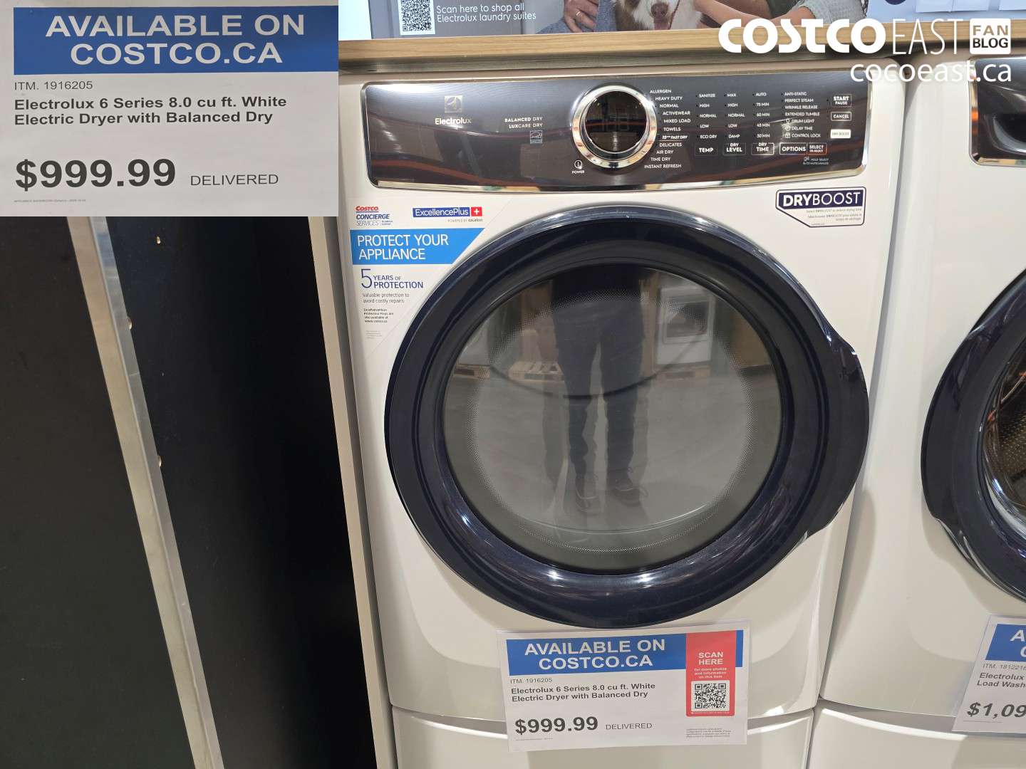 1916205 ELECTROLUX 6 SERIES 8.0 CU FT. WHITE ELECTRIC DRYER WITH BALANCED DRY $999.99