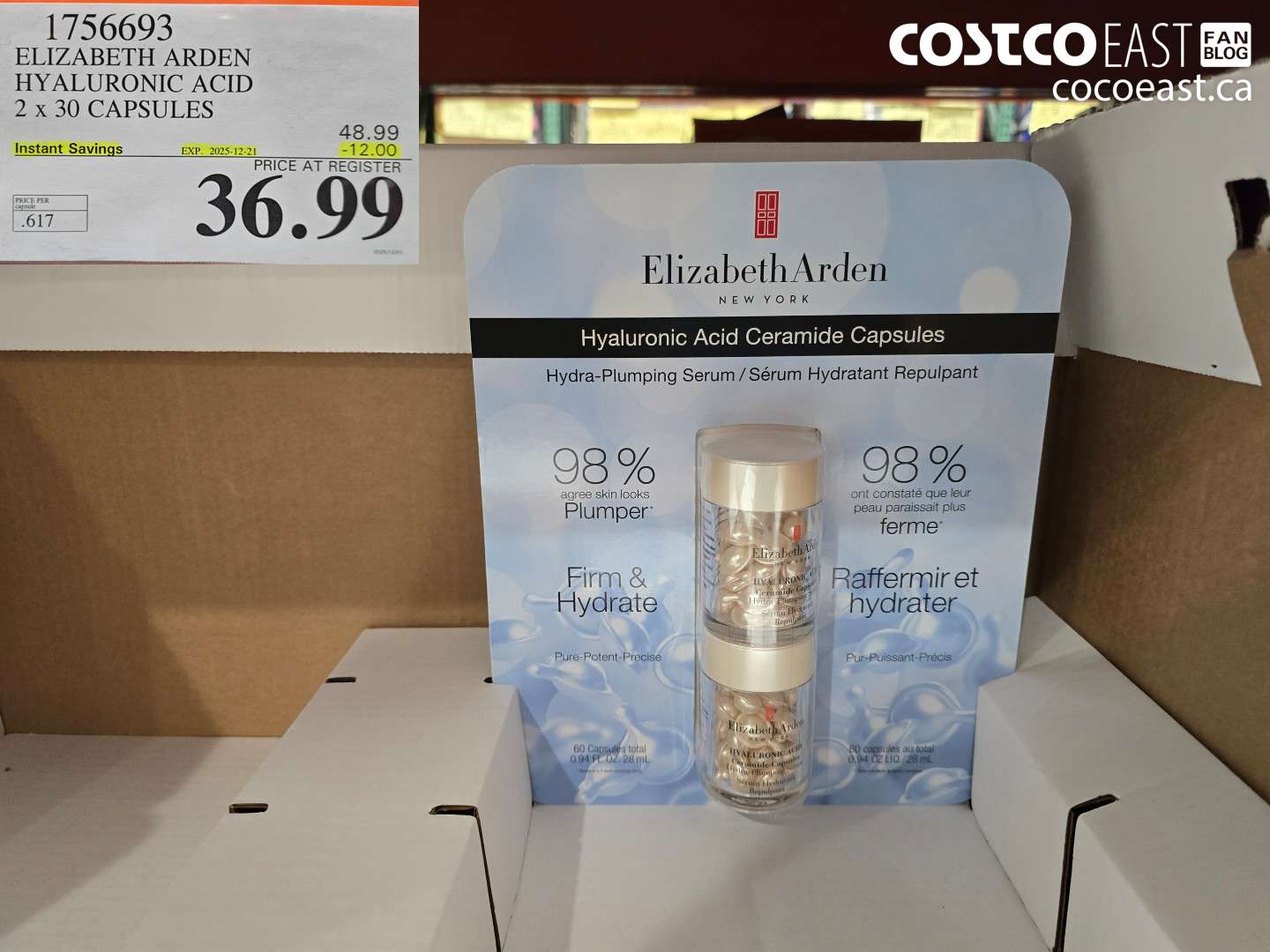 1756693 ELIZABETH ARDEN HYALURONIC ACID 2 x 30 CAPSULES ($12.00 INSTANT SAVINGS EXPIRES ON 2025-12-21) $36.99