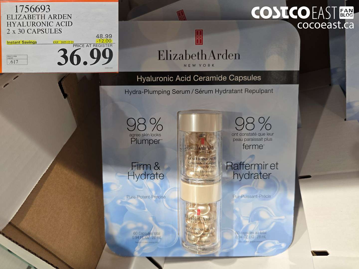 1756693 ELIZABETH ARDEN HYALURONIC ACID 2 x 30 CAPSULES ($12.00 INSTANT SAVINGS EXPIRES ON 2025-12-21) $36.99