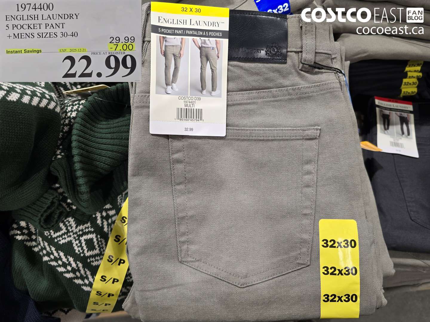 1974400 ENGLISH LAUNDRY 5 POCKET PANT +MENS SIZES 30-40 ($7.00 INSTANT SAVINGS EXPIRES ON 2025-12-21) $22.99