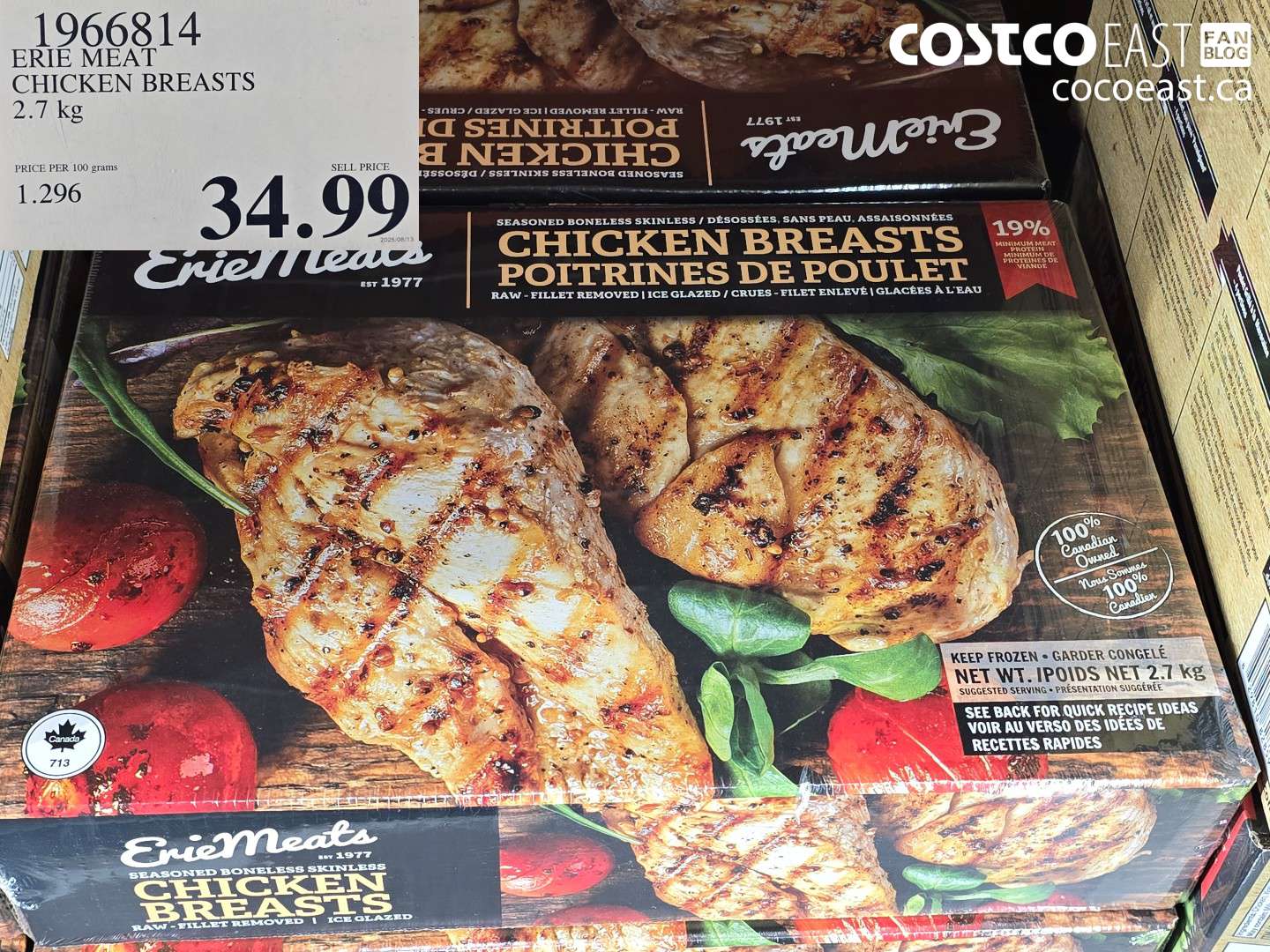 1966814 ERIE MEAT CHICKEN BREASTS 2.7KG $34.99