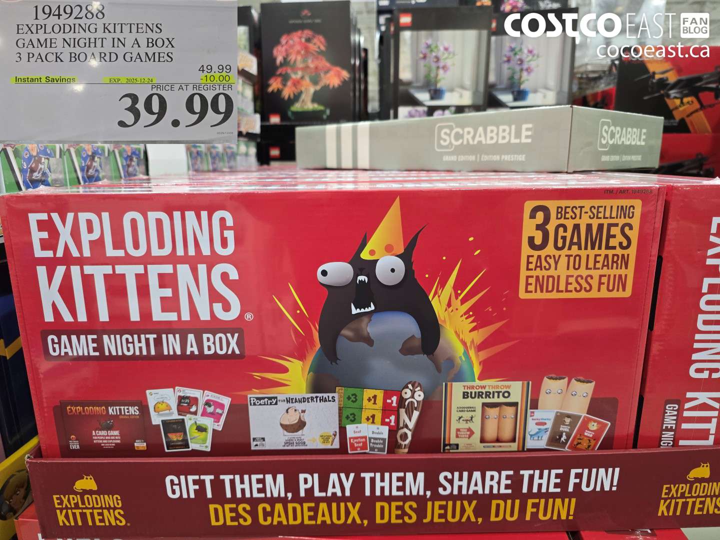 1949288 EXPLODING KITTENS GAME NIGHT IN A BOX 3 PACK BOARD GAMES ($10.00 INSTANT SAVINGS EXPIRES ON 2025-12-24) $39.99